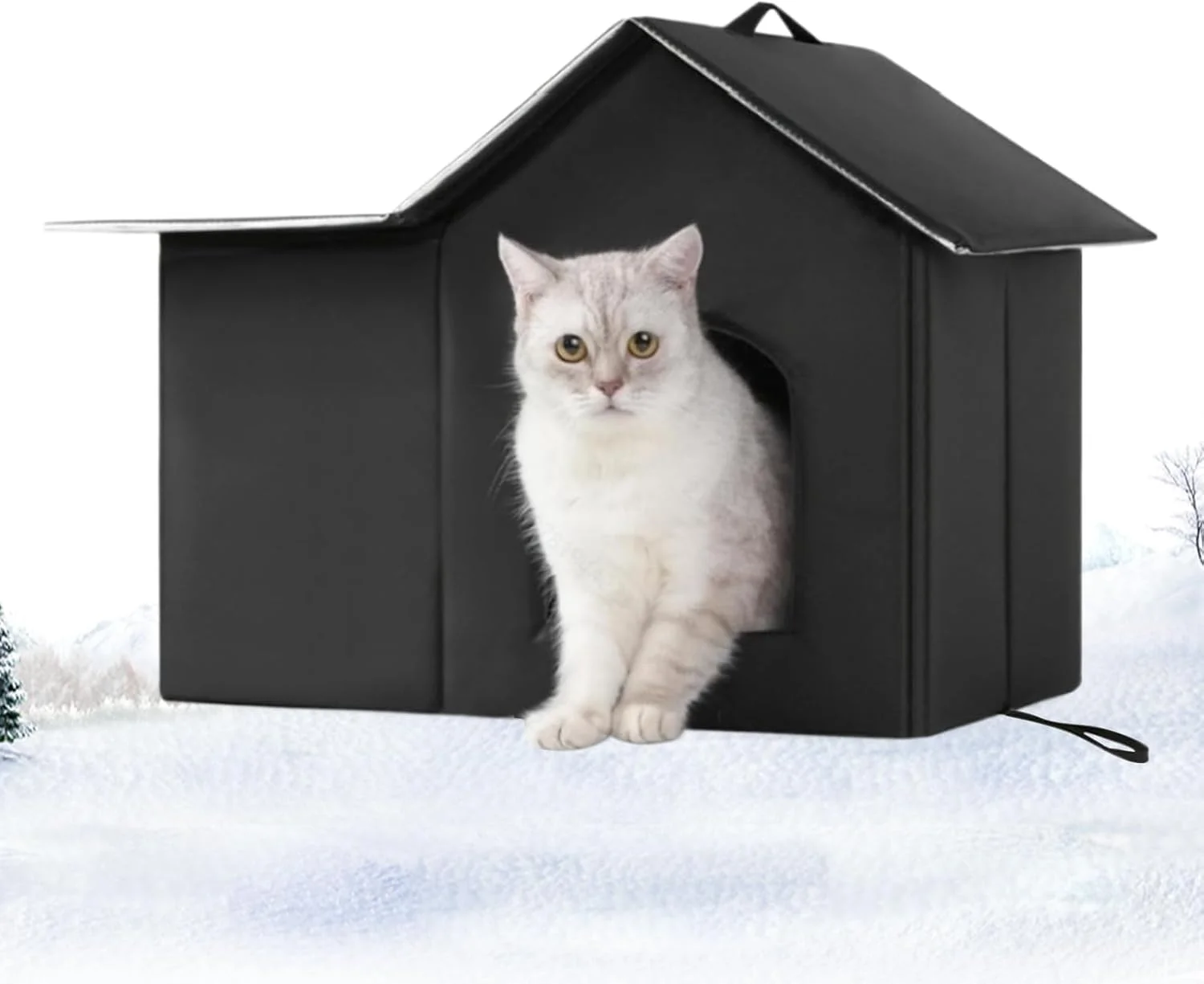خانه گربه برای فضای باز - خانه گربه عایق بندی شده برای زمستان، چادر/تخت حیوانات ضد آب با عایق حرارتی برای چمن، حیاط خلوت، باغ، بالکن، پاسیو، حیاط