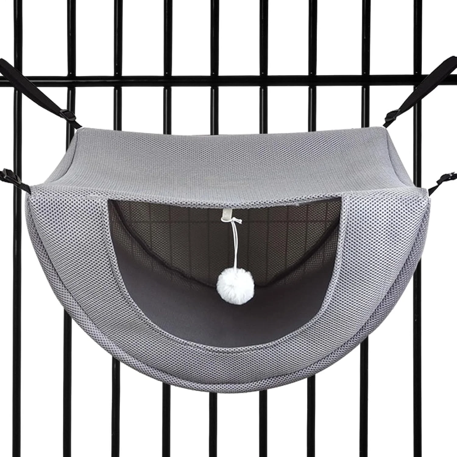 تخت آویز گربه - تخت توری بچه گربه با توپ سرگرم کننده - مناسب برای توله سگ راسو یا حیوانات خانگی کوچک، مناسب برای تمام فصول