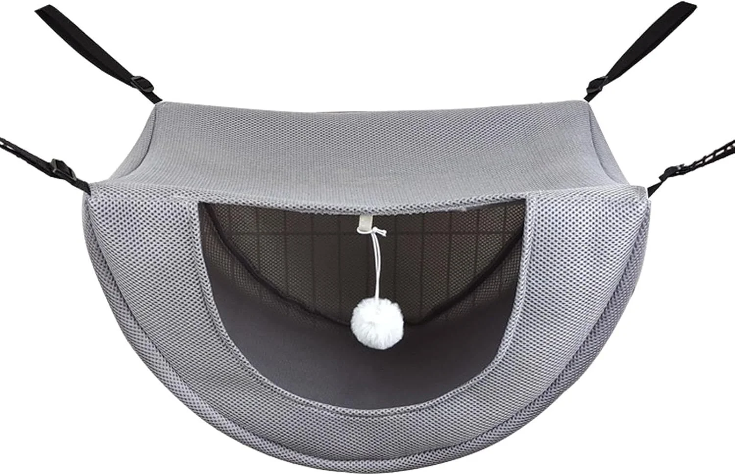 تخت آویز گربه، تخت خواب بچه گربه با قابلیت تنفس با توپ سرگرم کننده - لوازم حیوانات خانگی قفس صندلی تخت آویز برای گربه ها حیوانات کوچک خوابیدن استراحت