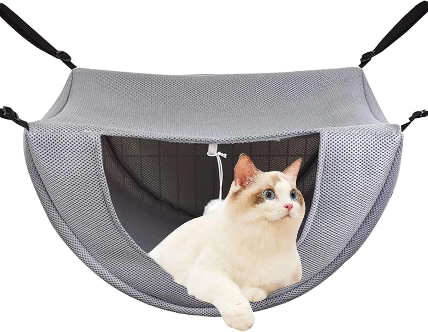 تخت آویز گربه - تخت گربه توری قابل تنظیم - لوازم مخصوص راسو، راکون یا حیوانات خانگی کوچک، کیف داخلی برای بهار/تابستان/زمستان