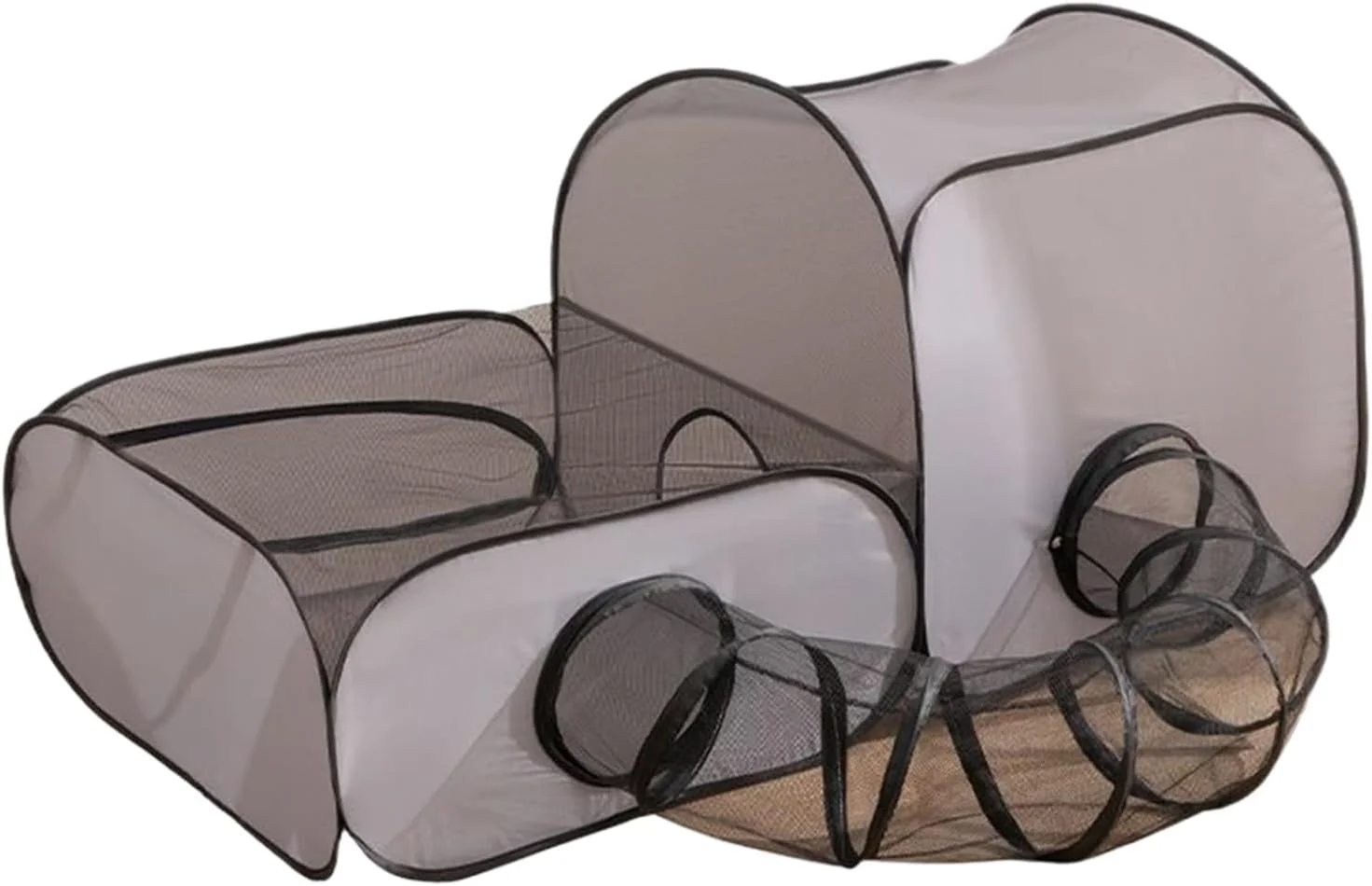 محفظه گربه - محفظه بازی سرپوشیده گربه، چادر محفظه حیوانات خانگی | حصار تاشو قابل حمل با تونل آکسفورد، خانه بازی چادر حیوانات خانگی برای بچه گربه، سگ، خرگوش