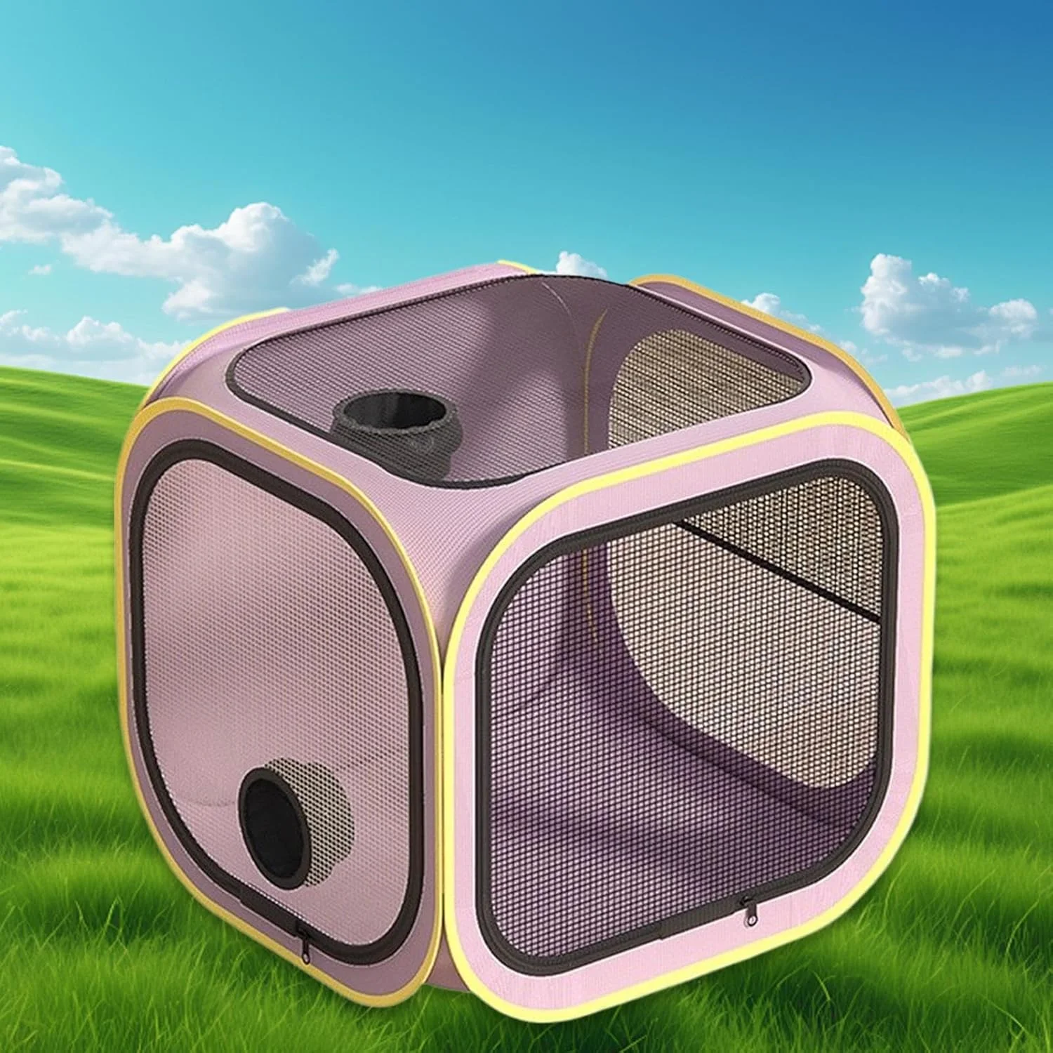 باکس خشک کن گربه - قفس خشک کن، اتاق قابل حمل برای نظافت و جلوگیری از پرواز مو برای سگ های کوچک، بزرگ و متوسط، توله سگ، گربه و بچه گربه، مناسب برای استفاده در خارج و داخل خانه