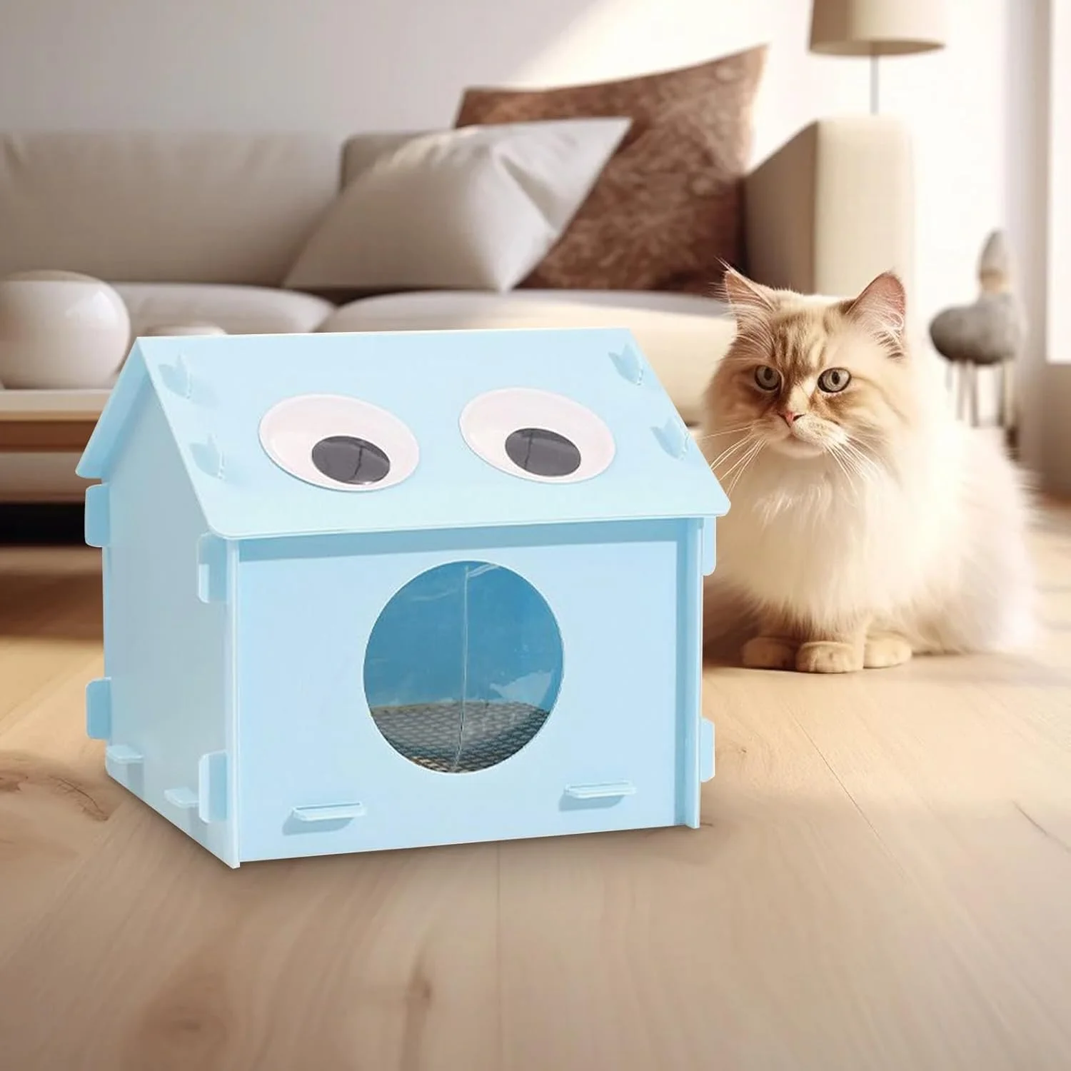 خانه تهویه مطبوع گربه | خانه خنک کننده سگ با بسته های یخ - لانه خواب ضد آب سگ برای اتاق خواب داخلی و خارجی، بالکن، اتاق نشیمن