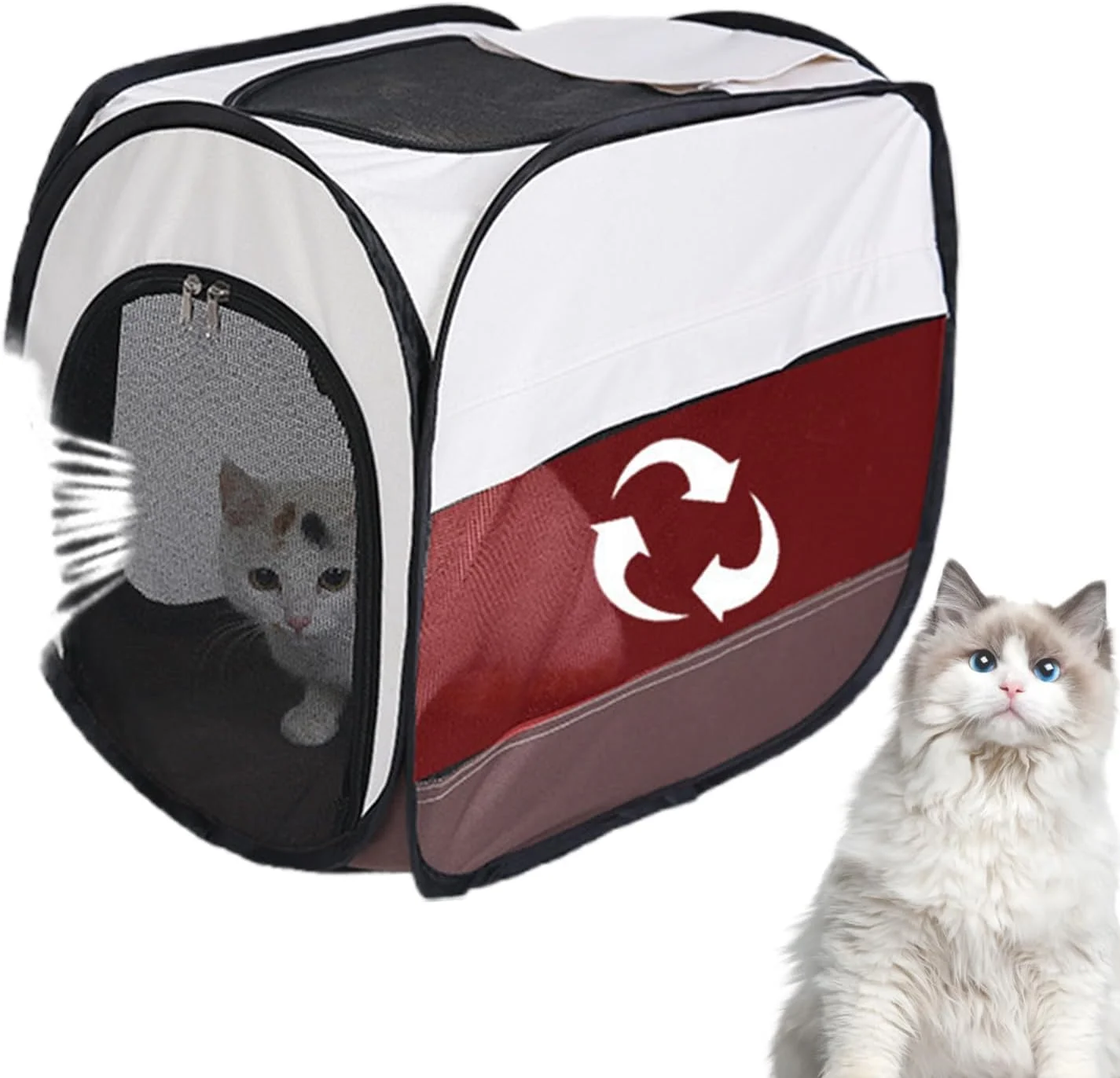 باکس خشک کن گربه - باکس خشک کن موی سگ ارتقا یافته، اتاق خشک کردن گربه، لوازم جانبی تاشو ضد پرواز مو برای حمام حیوانات خانگی برای سفر بچه گربه سگ در فضای باز و داخل خانه