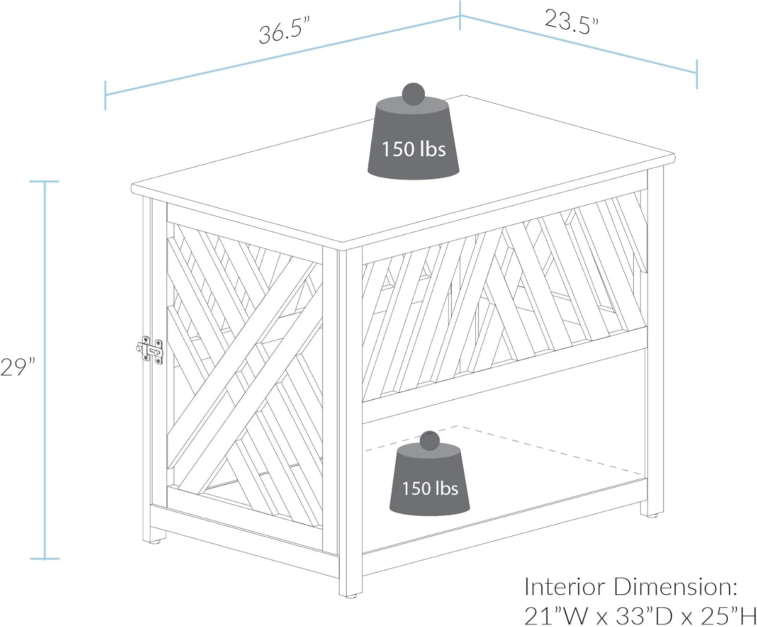 باکس چوبی توری سگ خانگی کژوال هوم، میز عسلی، قهوه ای اسپرسو