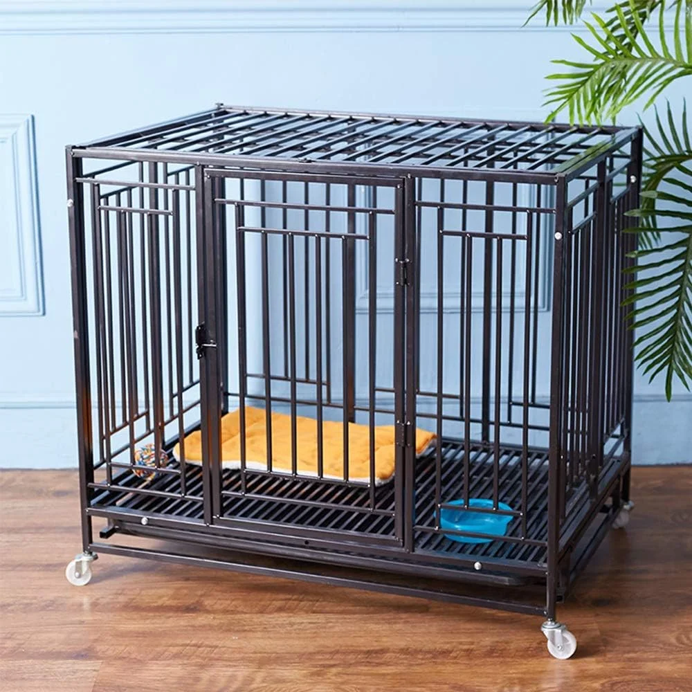 قفس سگ خانگی WYJW، قفس آموزشی حمل توله سگ، سانروف سگک کشویی کاملاً باز 2 اندازه و 3 رنگ برای سگ های کوچک، متوسط ​​و بزرگ، مشکی، S
