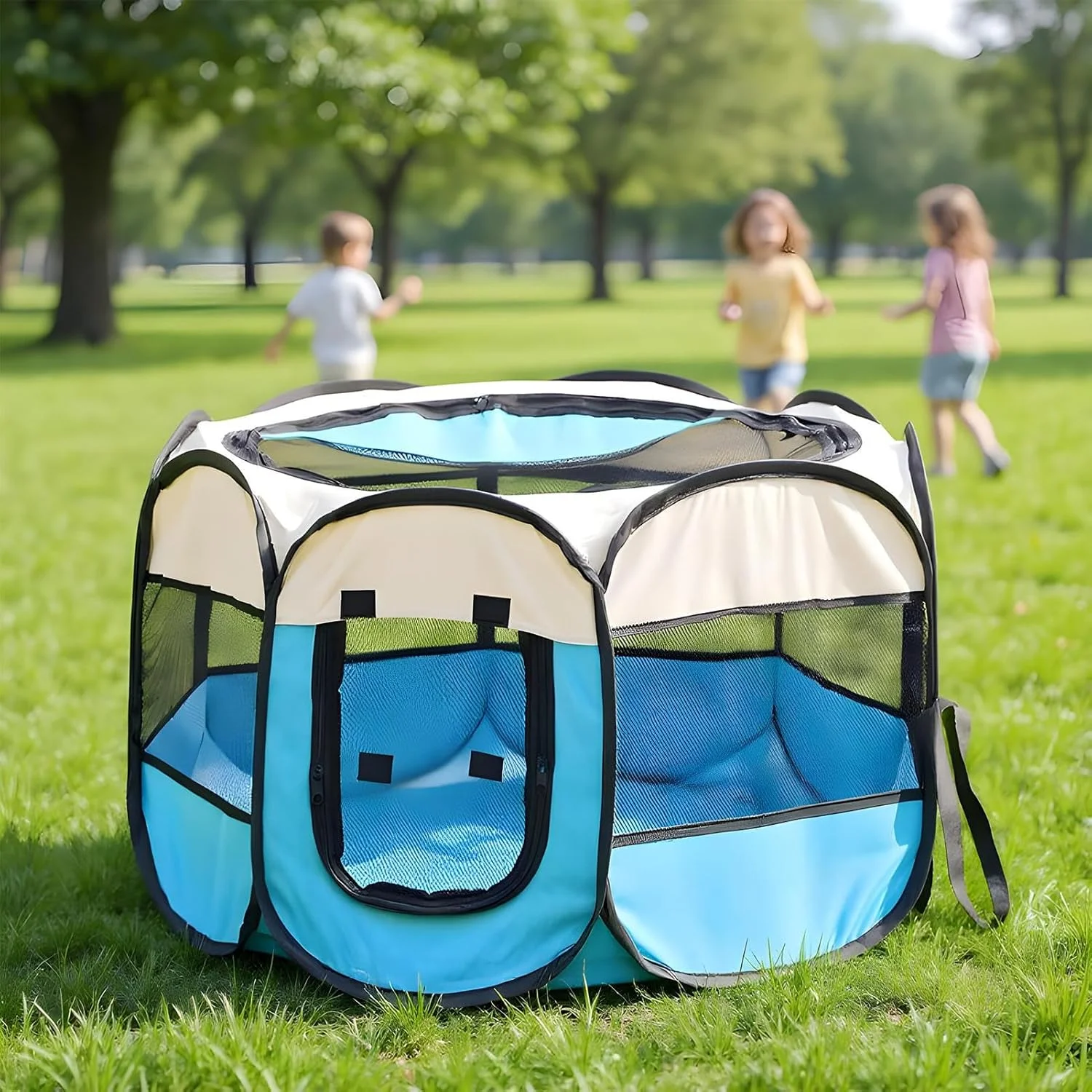 Dog Tent Indoor | Puppy Cat Camping Mesh Semi-Closed Tent,Spacious Breathable Kennel for Puppy Kitten Ferret Hamster Hedgehog Chicks Travel Yard Outdoor Patio