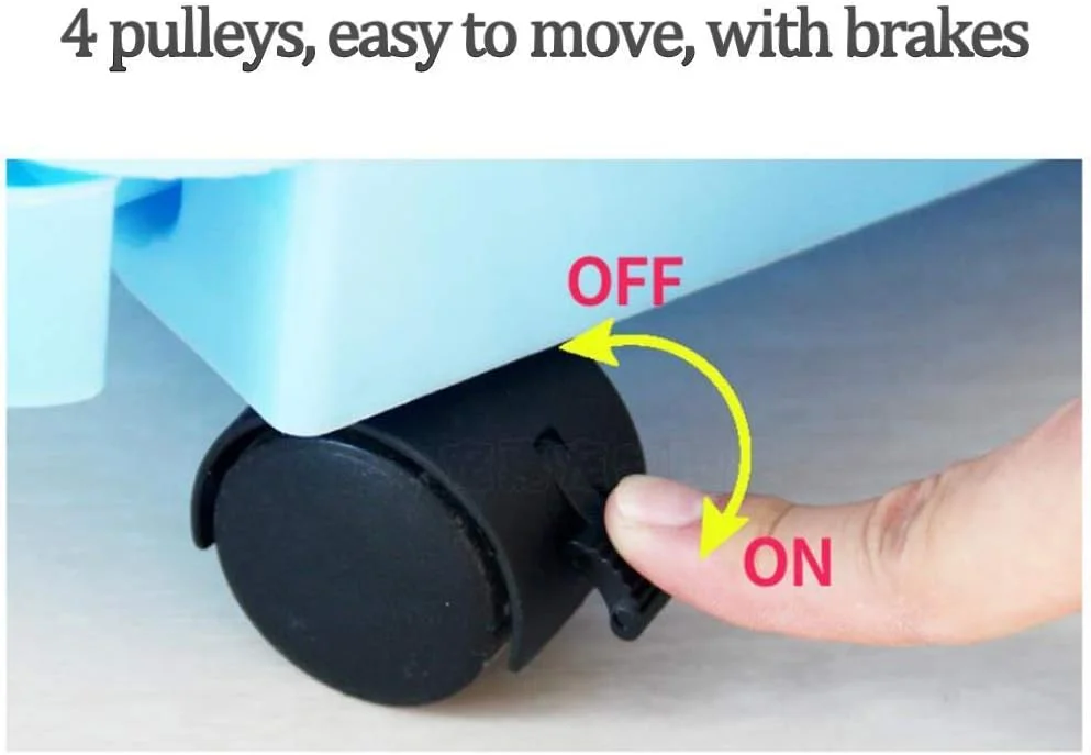 قفس گربه خانگی، حصار حیوانات کوچک خانگی، محوطه بازی توله سگ، جعبه حمل و نقل، درب سیمی فلزی با قفل، چرخ جهانی، صورتی، 61 * 42 * 96 سانتی متر (رنگ: آبی، اندازه: 64 * 45 * 53 سانتی متر)