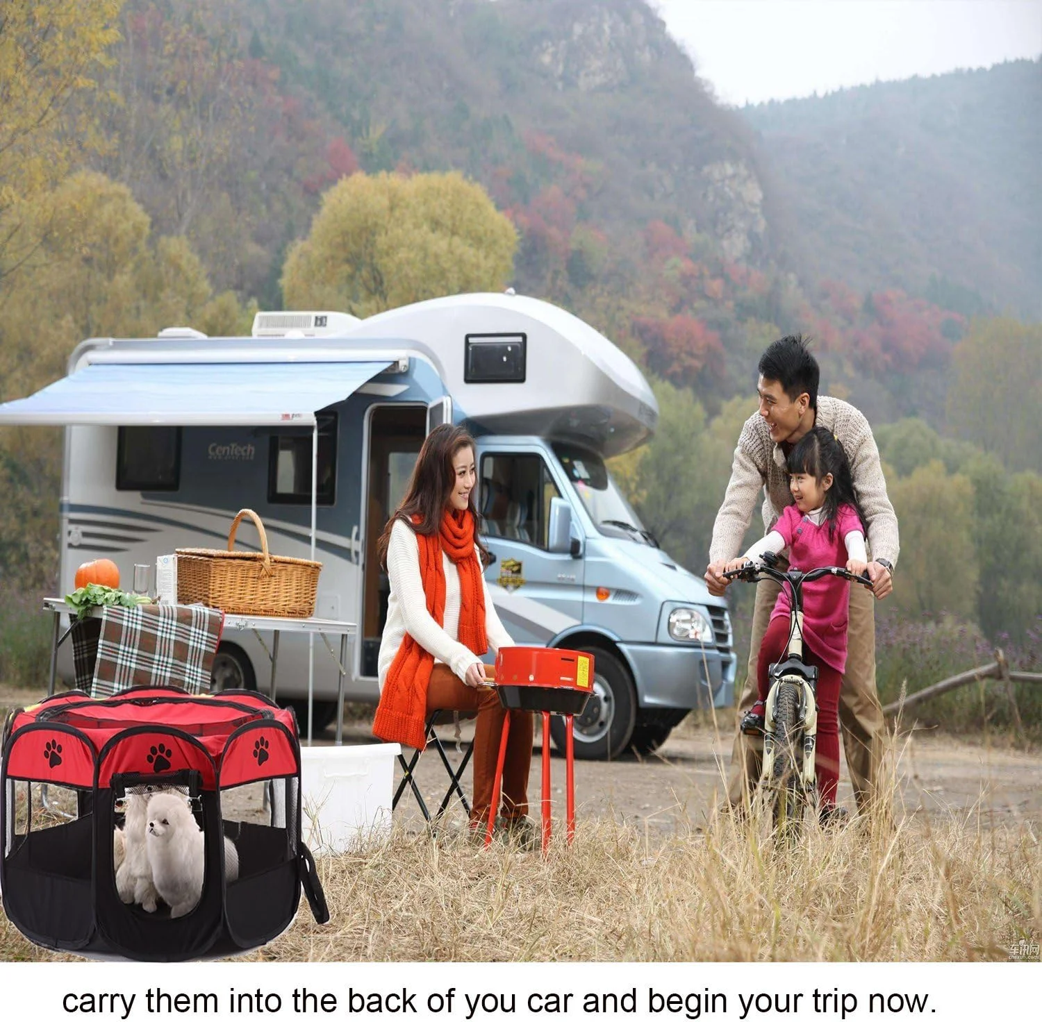 BWORPPY - محوطه بازی/چادر/خانه تاشو و ضد آب حیوانات خانگی با سایبان آفتابگیر جداشدنی برای سگ، گربه و توله سگ