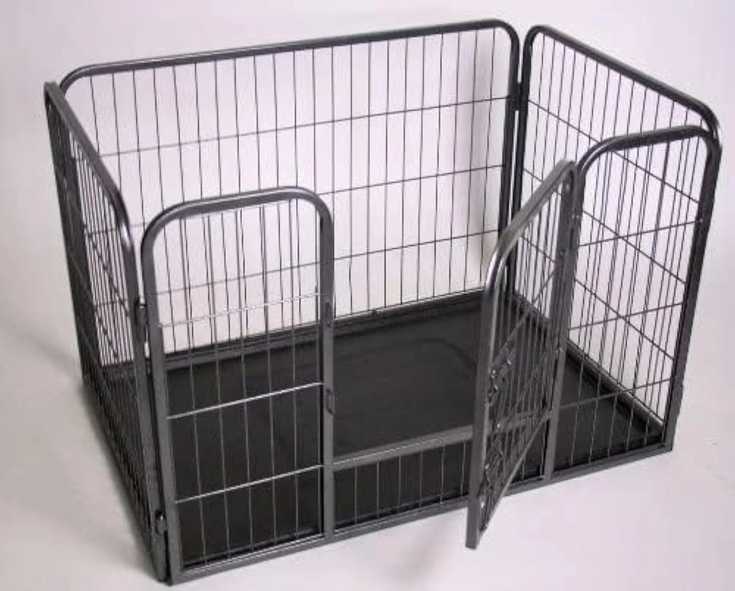 محوطه زایمان خرگوش BUNNY BUSINESS با سینی ABS، محوطه بازی توله سگ، قفس توله سگ (کوچک)، مشکی