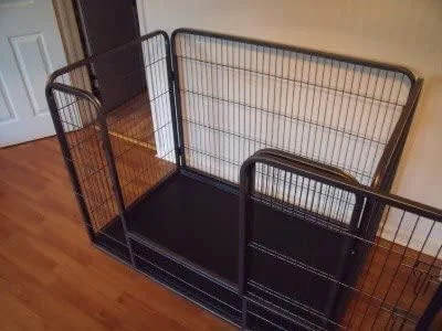 محوطه زایمان خرگوش BUNNY BUSINESS با سینی ABS، محوطه بازی توله سگ، قفس توله سگ (کوچک)، مشکی