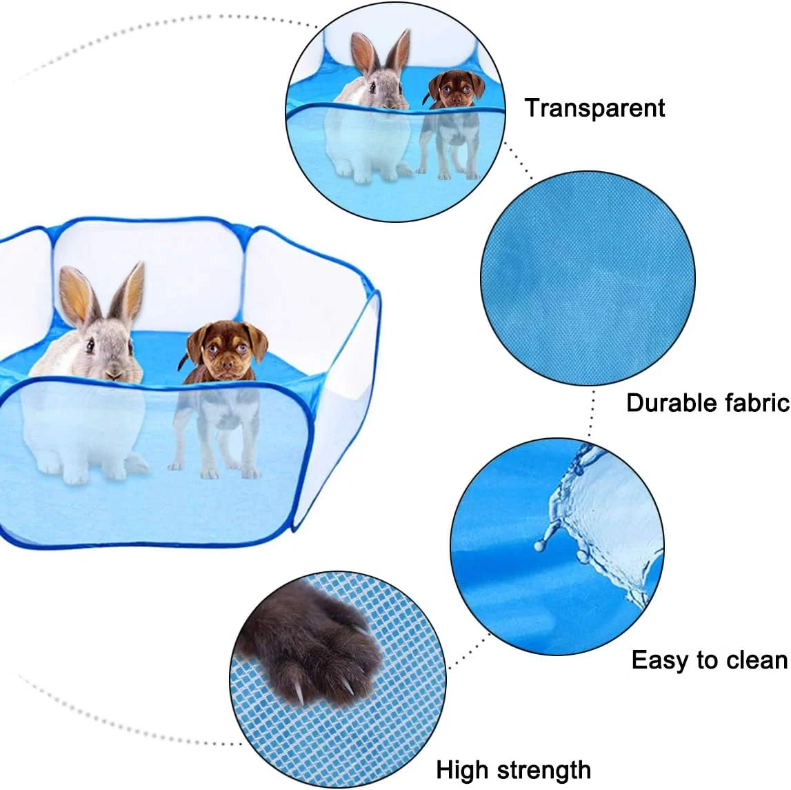 محوطه بازی حیوانات کوچک، محوطه بازی خوکچه هندی و همستر، قفس قابل حمل تاشو و توری تنفسی برای خزندگان، چادر حیوانات خانگی مناسب فضای باز و داخل خانه برای خرگوش، چینچیلا و جوجه تیغی، آبی