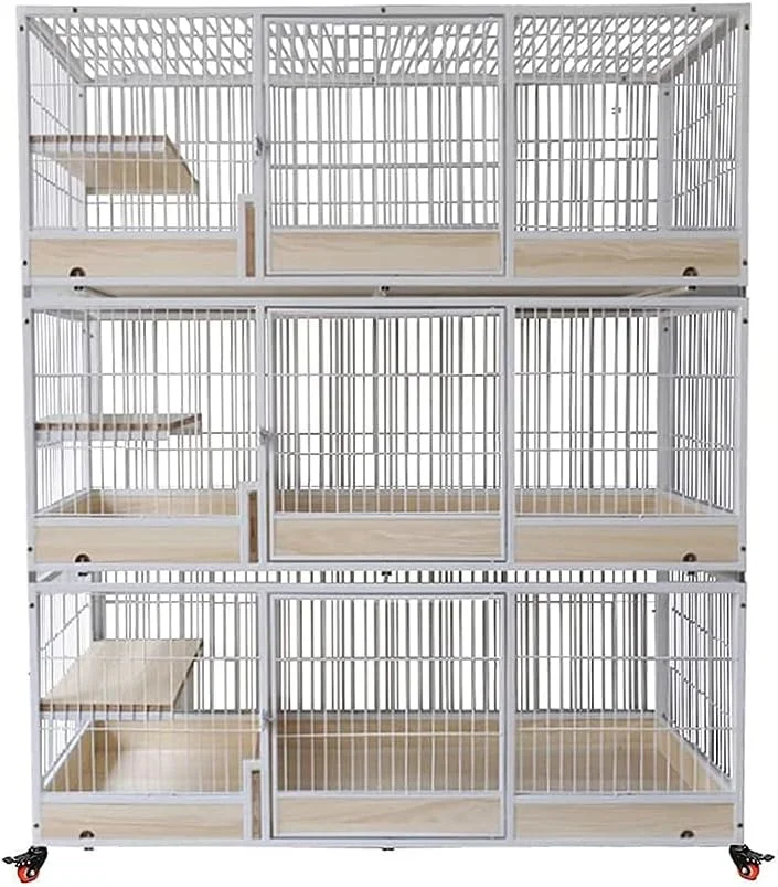 قفس حیوانات خانگی، قفس پرورش گربه لوله مربعی، قفس سیمی حیوانات خانگی، خانه گربه، قفس نمایش 2 یا 3 طبقه خیلی بزرگ، A (B)