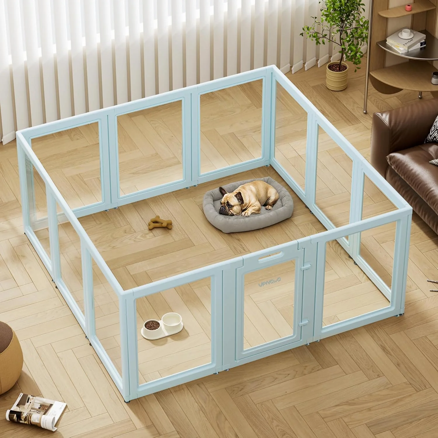 محوطه بازی سگ آکریلیک آبی (ارتفاع 60 سانتی متر، 12 تکه)