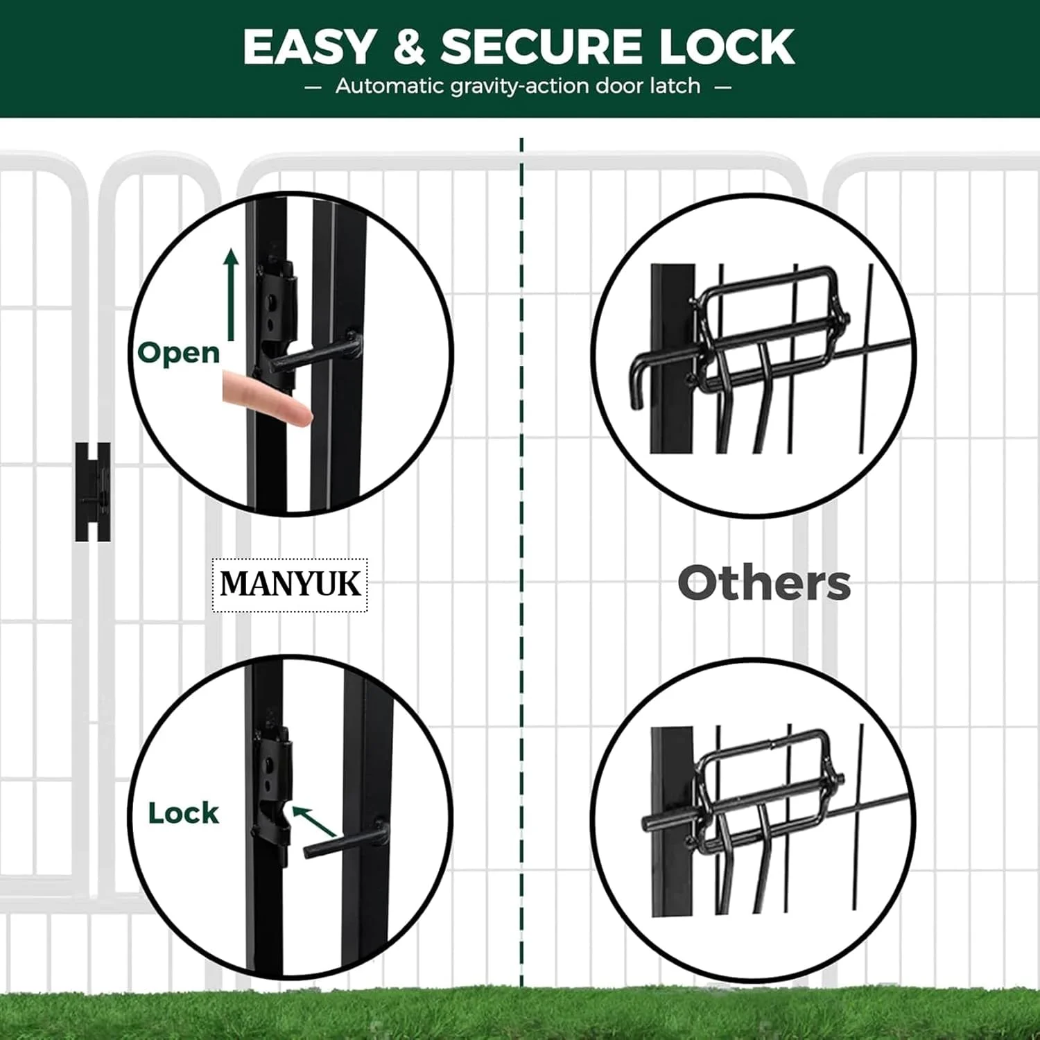 محوطه بازی سگ مشکی، حصار فلزی تمرینی حیوانات خانگی برای حیاط، کمپینگ RV، ارتفاع 81 سانتی متر، حصار 8 پانلی