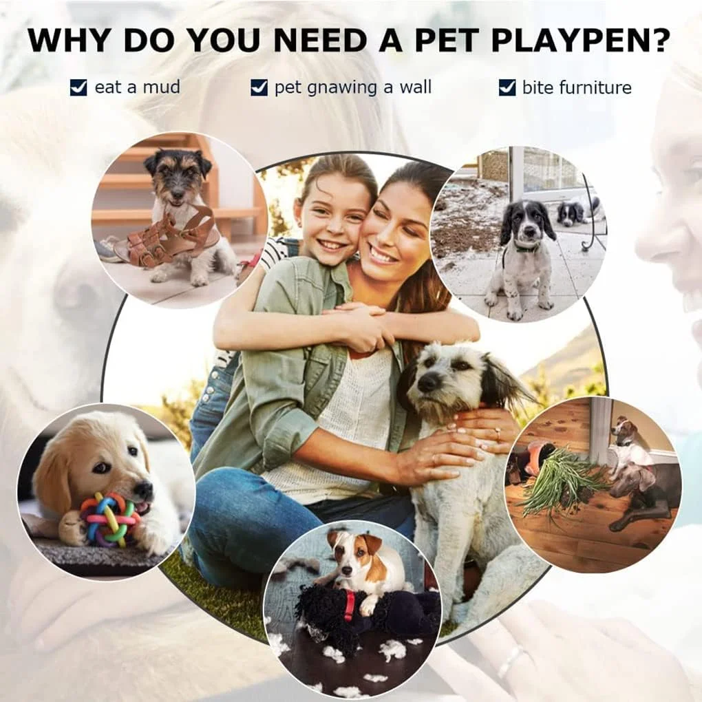 محوطه بازی سگ BestPet، حصار سگ با ارتفاع 60/80/100 سانتی متر، 8/16/24/32 پنل، محوطه فلزی سگ، محوطه تمرین در فضای باز با درب برای سگ های بزرگ/متوسط/کوچک، محوطه بازی توله سگ برای RV، کمپینگ، حیاط