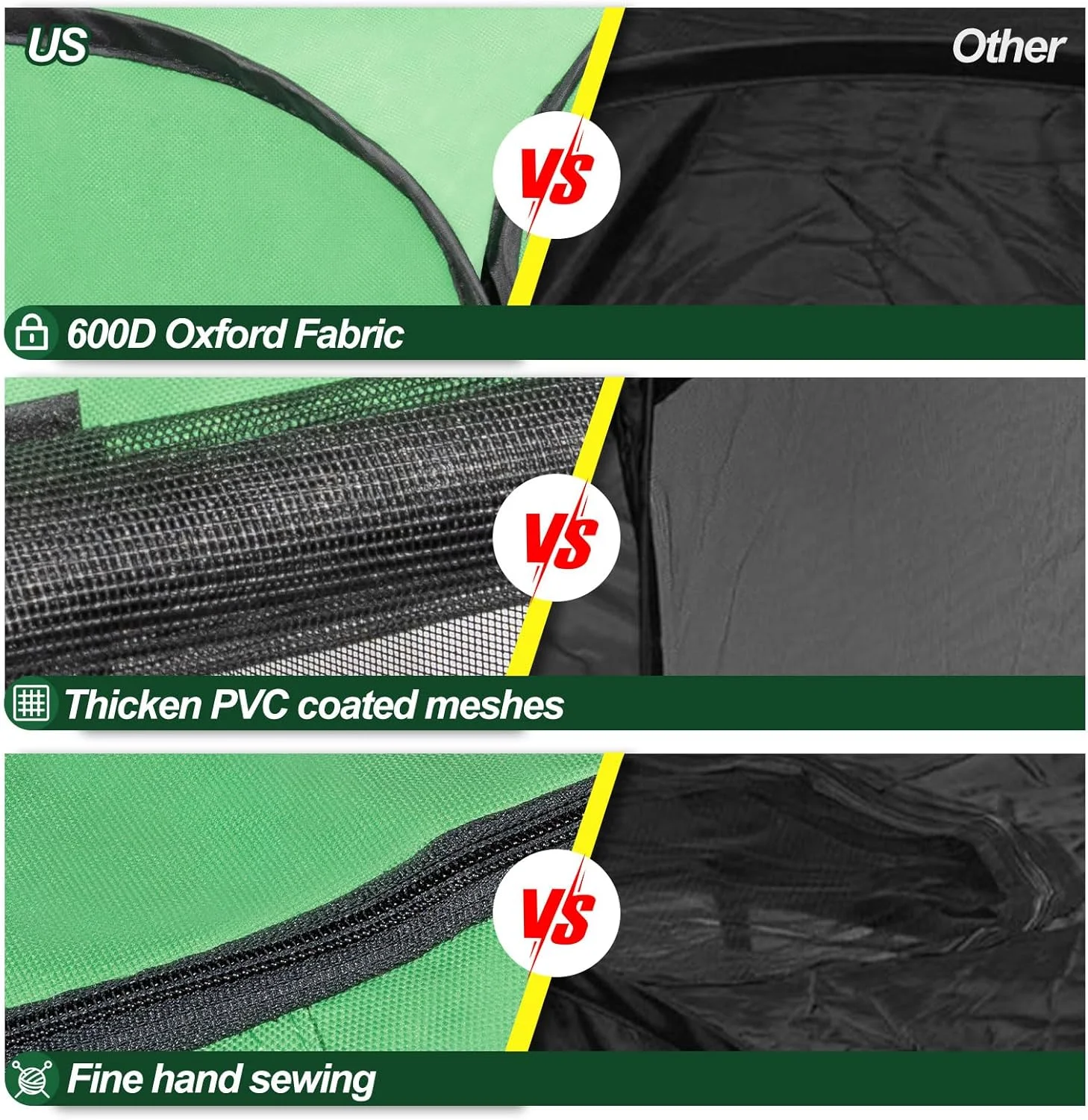 محوطه بازی تاشو قابل حمل حیوانات خانگی BETOPET (دارای سایه بان های قابل جابجایی 1/3+کامل)، محوطه بازی توله سگ با کیف حمل، کاسه مسافرتی تاشو و 4 میخ فلزی، مناسب فضای داخلی و خارجی، مقاوم در برابر آب، سایز X-Large