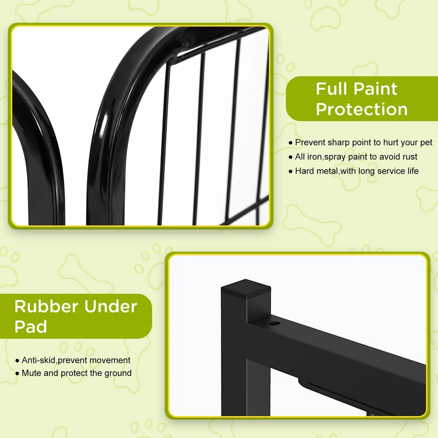 محوطه بازی سگ BestPet، ارتفاع 61 سانتی متر، 4 پنل، محوطه سگ برای سگ های متوسط و بزرگ، محوطه تمرین، حصار سگ با در، محوطه بازی توله سگ برای کمپینگ RV، حیاط، مشکی