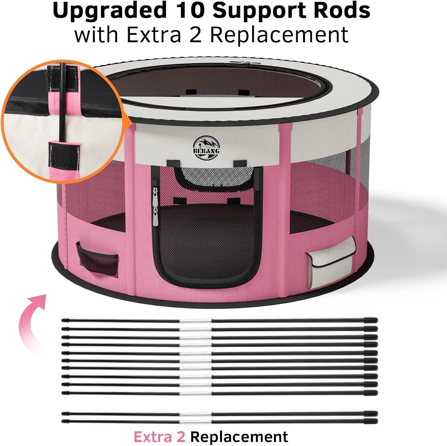 محوطه بازی سگ BEBANG، قفس بازی توله سگ، قفس حیوانات خانگی داخل خانه، قفس سگ کوچک تاشو قابل حمل برای بچه گربه، همستر، خرگوش، خوکچه هندی با کاسه غذای تاشو و کیف حمل محوطه بازی سگ BEBANG، قفس بازی توله سگ، قفس حیوانات خانگی داخل خانه، قفس سگ کوچک تاشو قابل حمل برای بچه گربه، همستر، خرگوش، خوکچه هندی با کاسه غذای تاشو و کیف حمل