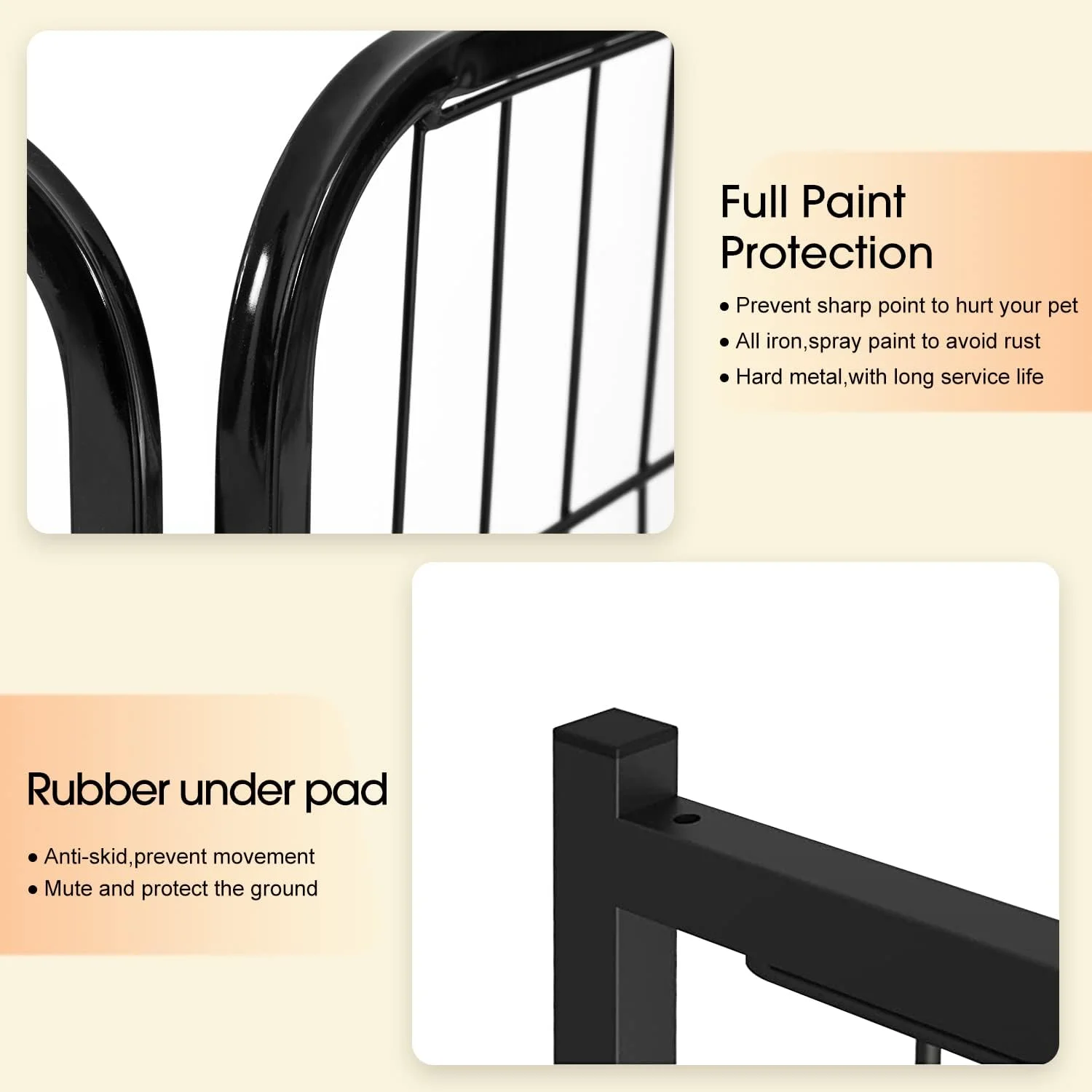 محوطه بازی سگ BestPet، حصار سگ با ارتفاع 24/ 32/ 40 اینچ، 8/16/24/32 پنل، محوطه فلزی سگ، محوطه تمرین در فضای باز با در برای سگ های بزرگ/متوسط/کوچک، محوطه بازی توله سگ برای RV، کمپینگ، حیاط