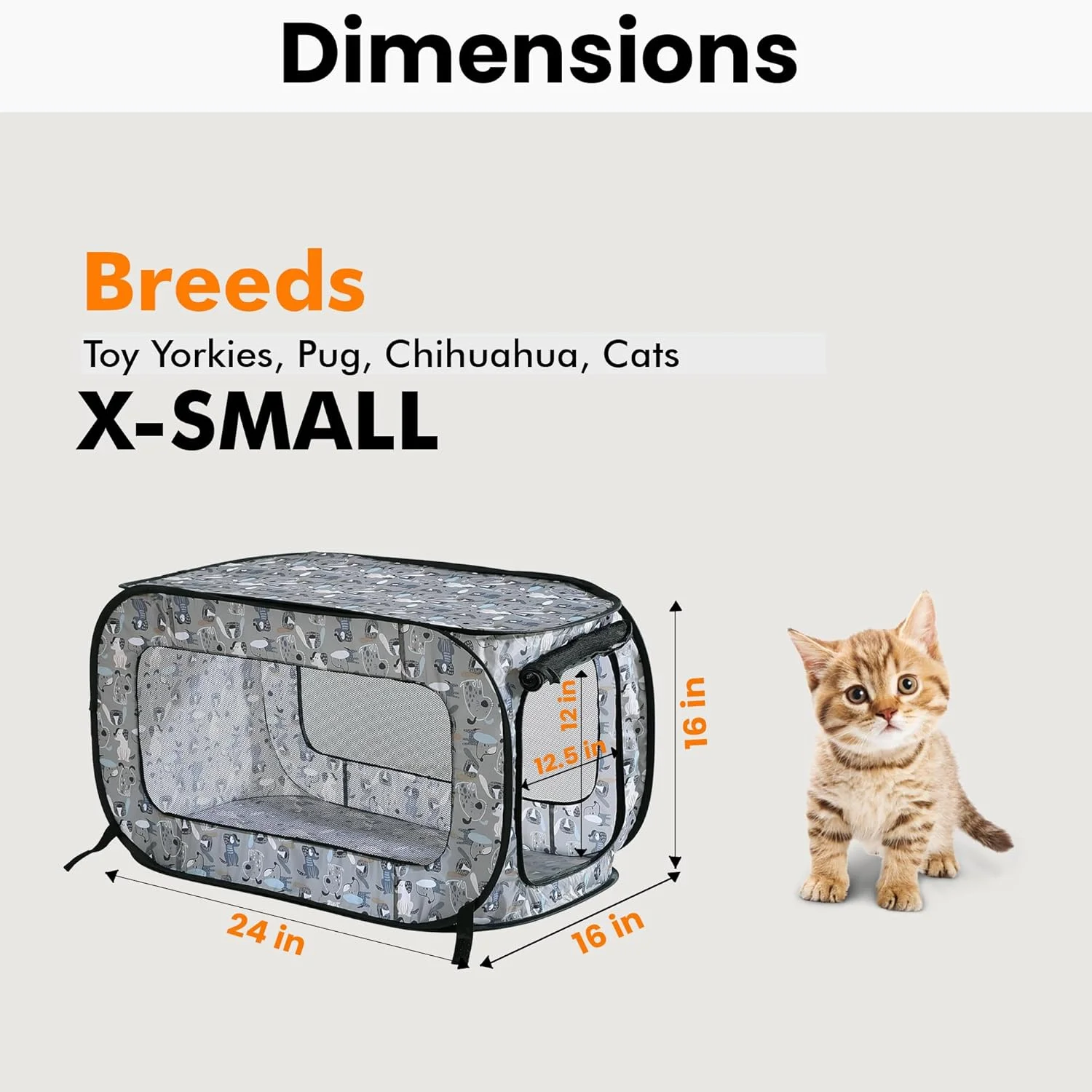 محفظه حمل تاشو و قابل حمل سگ و گربه Beatrice Home Fashions، ابعاد 61x42x41 سانتی متر، مدل Tail Wagger