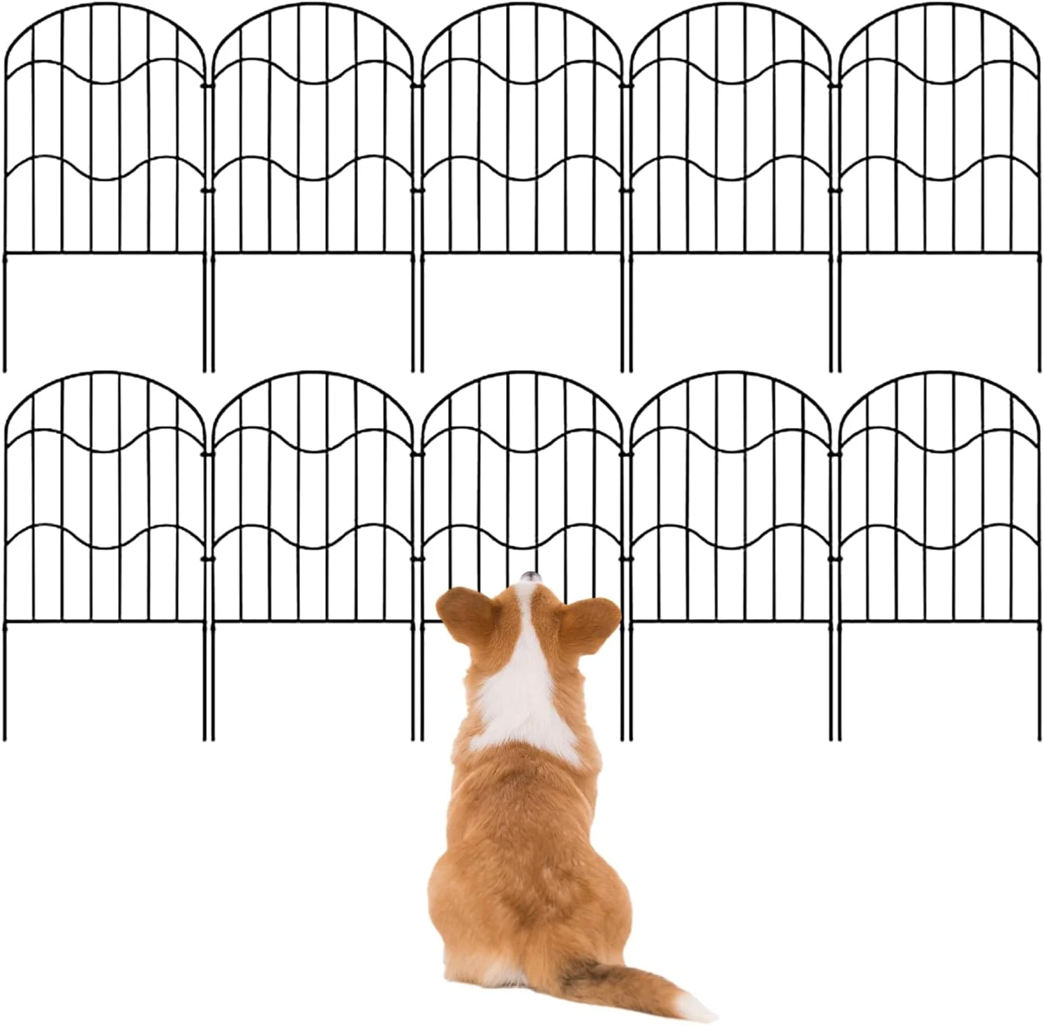 نرده باغ، مانع حیوانات برای سگ | 10 عدد نرده موقت برای محوطه حیوانات خانگی، چمن، پاسیو، باغچه گل، محوطه سازی حیاط و رویداد نرده باغ، مانع حیوانات برای سگ | 10 عدد نرده موقت برای محوطه حیوانات خانگی، چمن، پاسیو، باغچه گل، محوطه سازی حیاط و رویداد