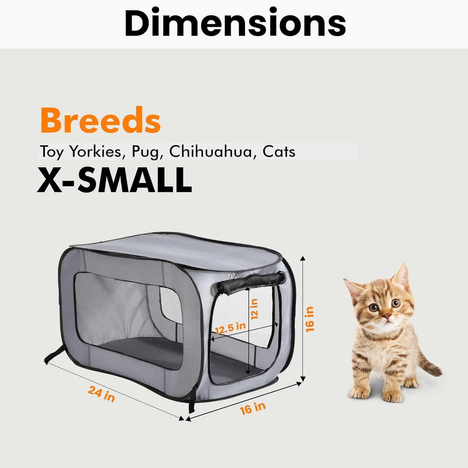 محفظه حمل تاشو و قابل حمل سگ و گربه Beatrice Home Fashions، ابعاد 61x42x41 سانتی متر، خاکستری محفظه حمل تاشو و قابل حمل سگ و گربه Beatrice Home Fashions، ابعاد 61x42x41 سانتی متر، خاکستری