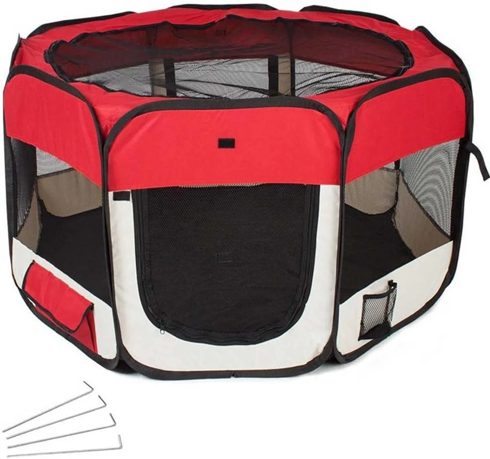 چادر بازی تاشو باکاجی برای توله سگ ها و حیوانات خانگی کوچک، صرفه جویی در فضا، مناسب سفر و حیوانات خانگی کوچک، مناسب فضای داخلی و خارجی (قرمز) چادر بازی تاشو باکاجی برای توله سگ ها و حیوانات خانگی کوچک، صرفه جویی در فضا، مناسب سفر و حیوانات خانگی کوچک، مناسب فضای داخلی و خارجی (قرمز)