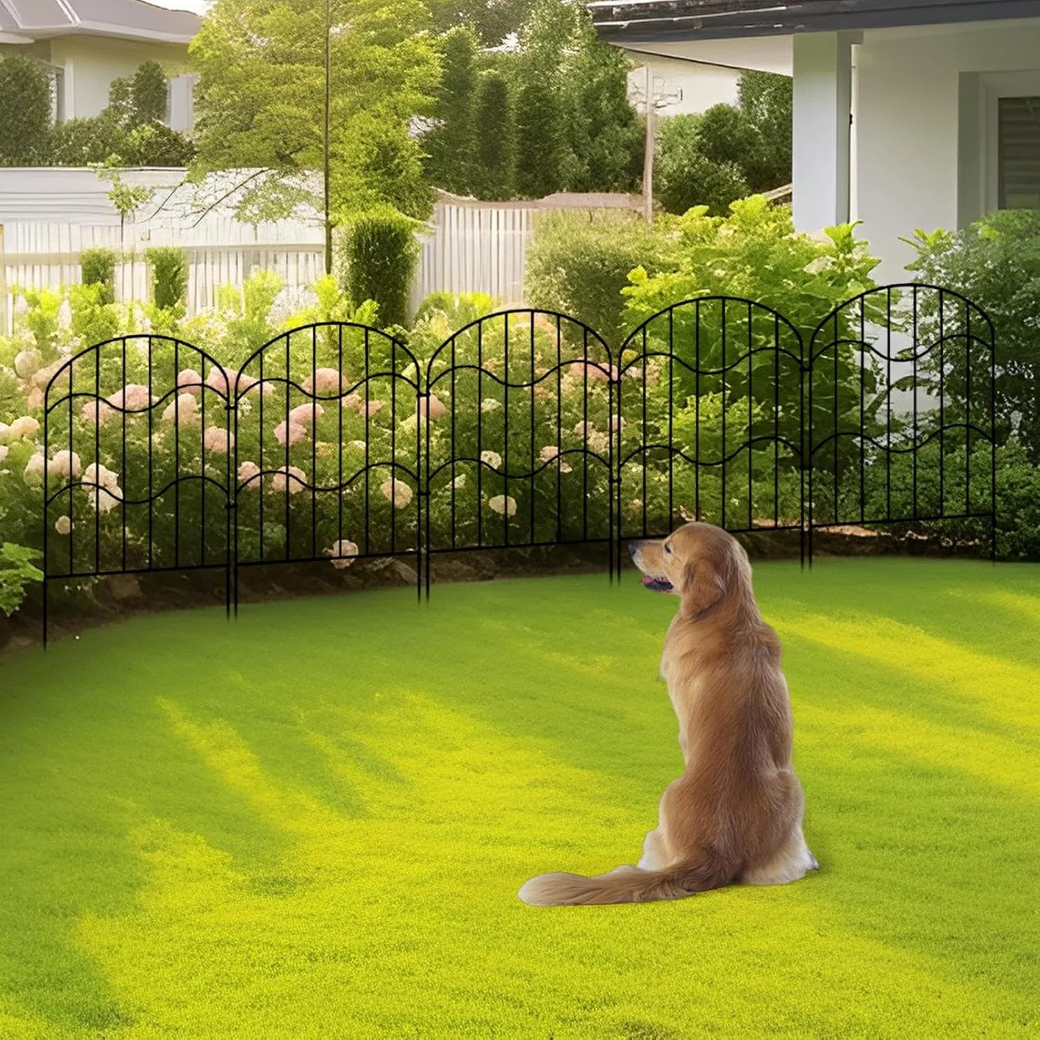 نرده باغ، مانع حیوانات برای سگ | 10 عدد نرده موقت برای محوطه حیوانات خانگی، چمن، پاسیو، باغچه گل، محوطه سازی حیاط و رویداد
