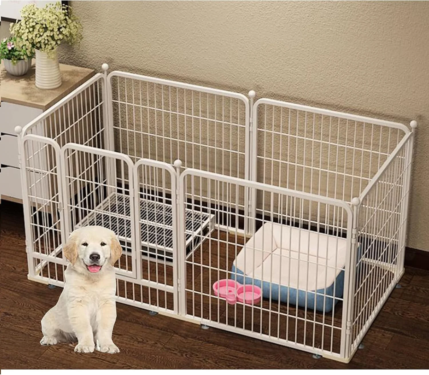 محوطه بازی حیوانات خانگی BaiBnn با 4/6 پنل، حصار فلزی سنگین برای حیوانات خانگی، محوطه زایمان توله سگ، حصار تمرینی سگ تاشو و قابل حمل برای استفاده در داخل و خارج از منزل (اندازه: 4 تکه: 70 * 70 * 80 سانتی متر) محوطه بازی حیوانات خانگی BaiBnn با 4/6 پنل، حصار فلزی سنگین برای حیوانات خانگی، محوطه زایمان توله سگ، حصار تمرینی سگ تاشو و قابل حمل برای استفاده در داخل و خارج از منزل (اندازه: 4 تکه: 70 * 70 * 80 سانتی متر)