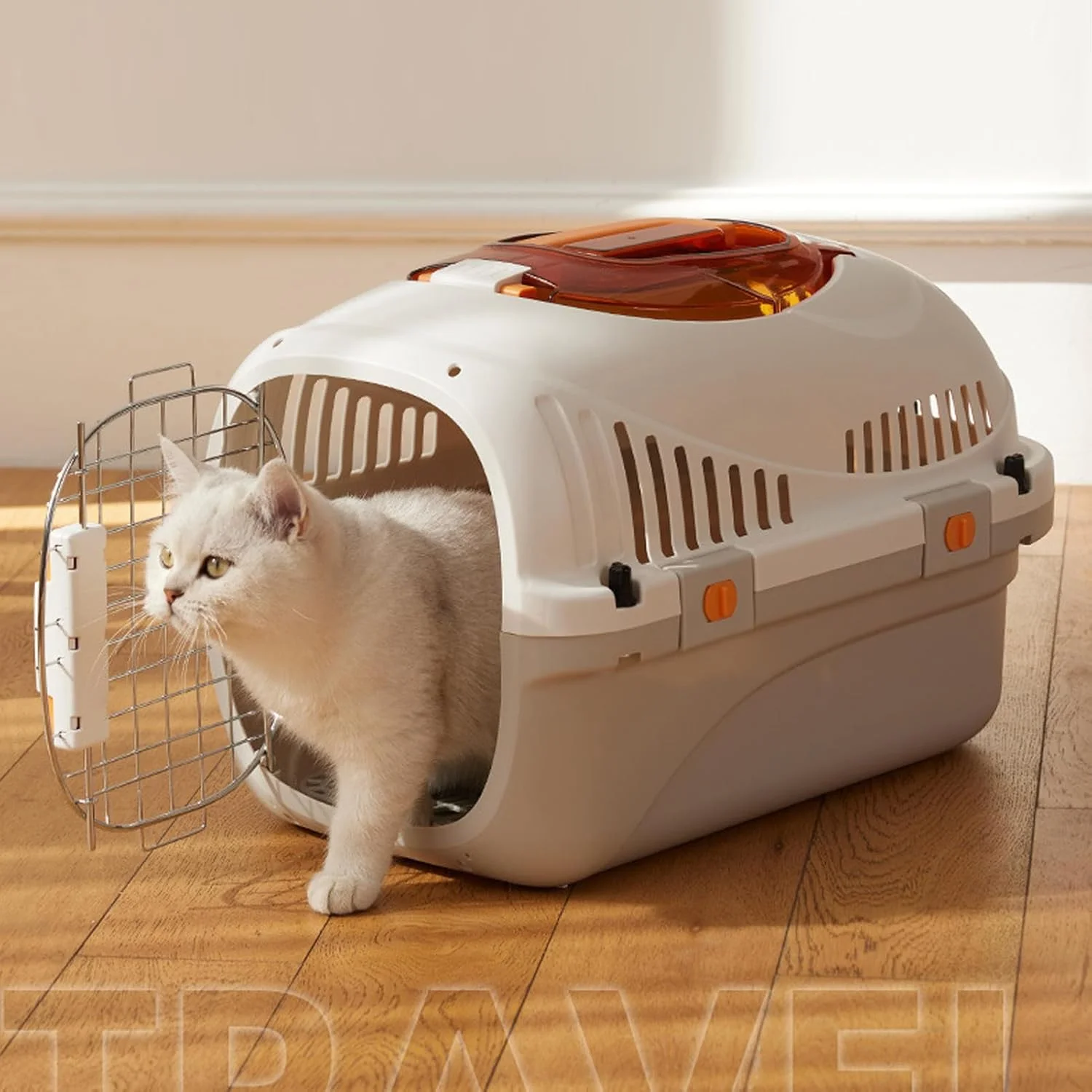 کیف حمل و نقل 2 در 1 سگ و گربه Banapoy، قفس سیمی مسافرتی سگ و گربه با فضای بزرگ و کاسه غذا برای سفر در فضای باز