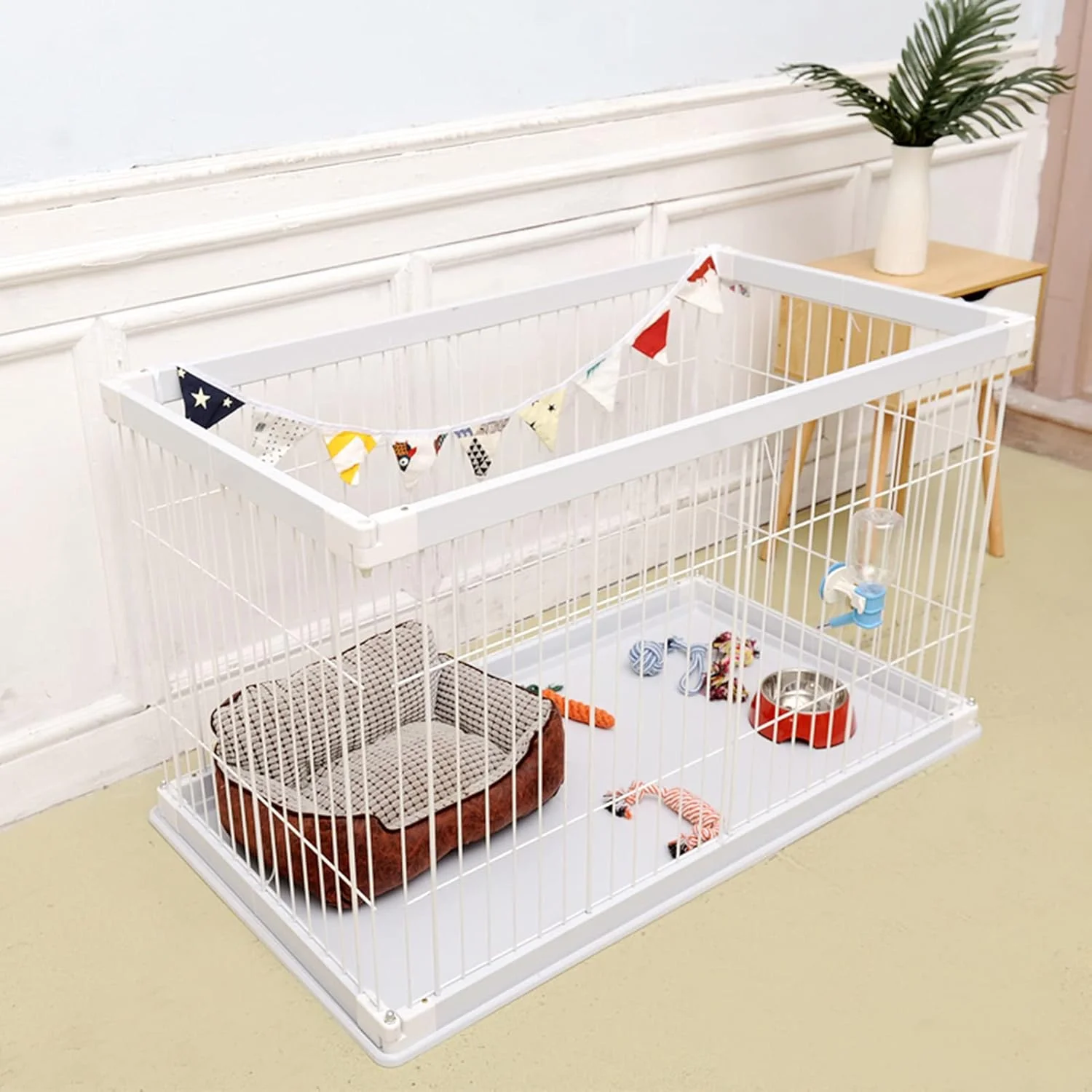 محوطه بازی فلزی حیوانات خانگی BaiBnn، قفس حیوانات کوچک برای استفاده در داخل و خارج از منزل، محوطه بازی سنگین برای توله سگ، بچه گربه، خوکچه هندی، خرگوش، لاک پشت، همستر (اندازه: 120 * 80 * 70 سانتی متر)