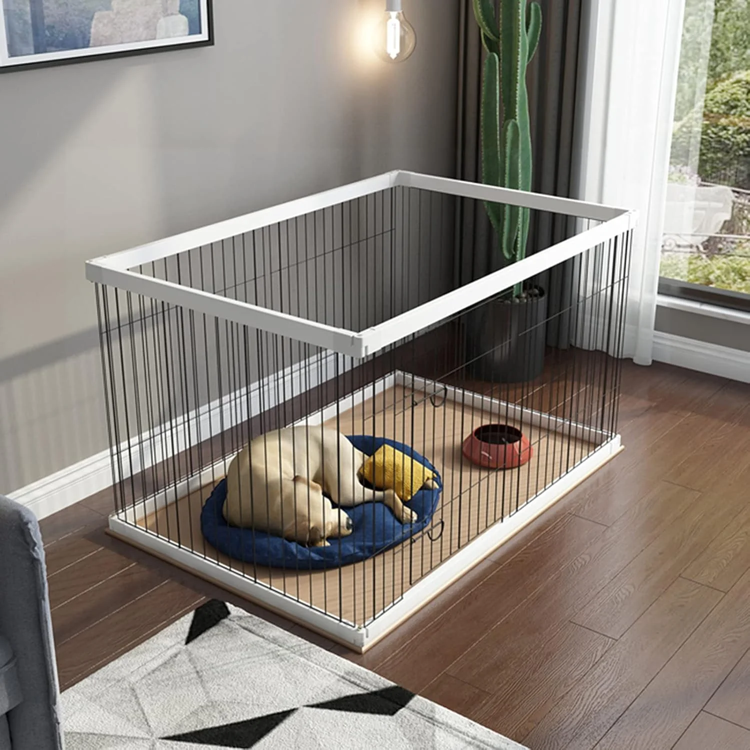 محوطه بازی فلزی حیوانات خانگی BaiBnn، قفس حیوانات کوچک برای استفاده در داخل و خارج از منزل، محوطه بازی سنگین برای توله سگ، بچه گربه، خوکچه هندی، خرگوش، لاک پشت، همستر (اندازه: 120 * 80 * 70 سانتی متر)