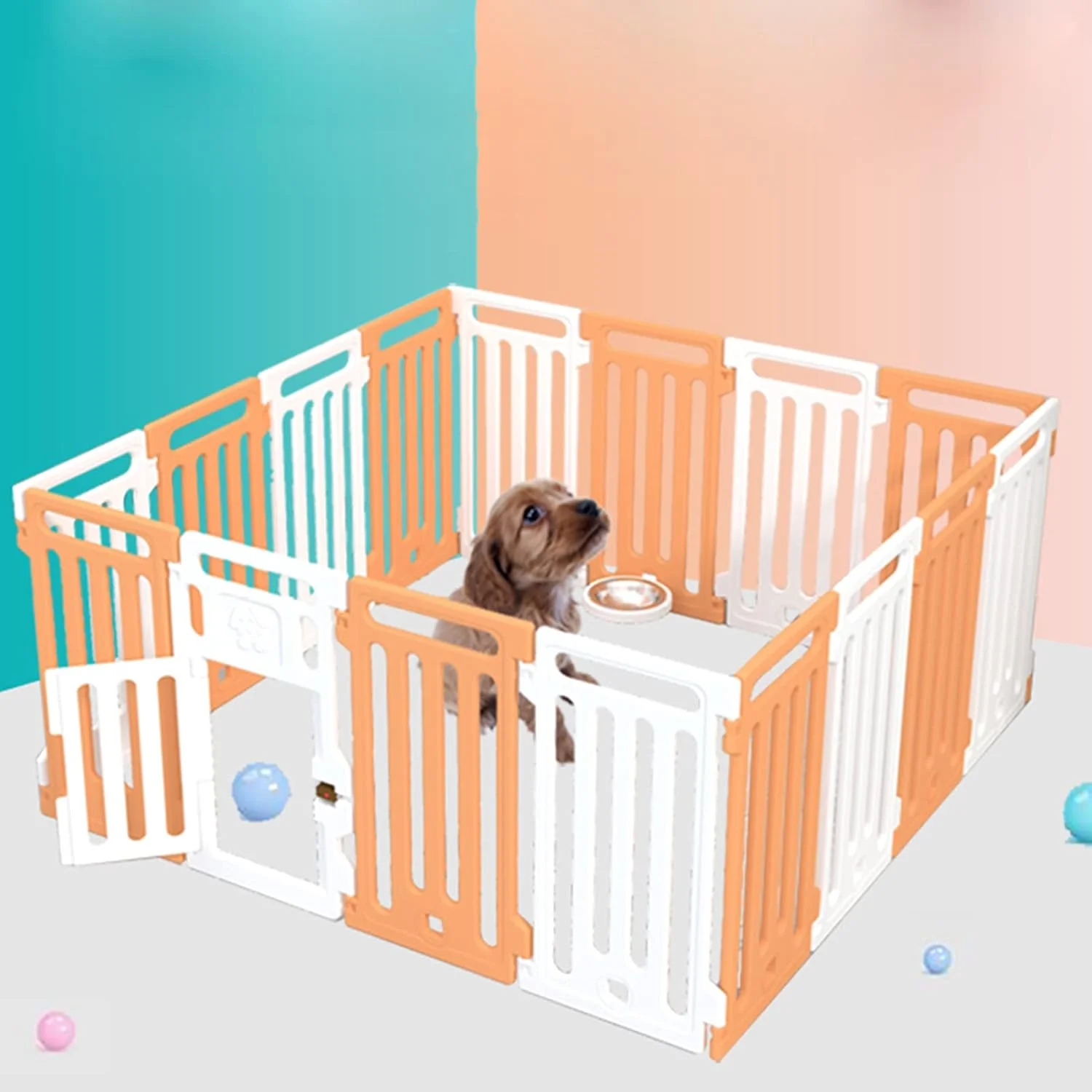 محوطه بازی تاشو سگ بایبن، قفس توله سگ، محوطه حصار برای حیوانات کوچک، توله سگ، بچه گربه، خرگوش، خوکچه هندی (اندازه: 64 * 64 * 64 سانتی متر) محوطه بازی تاشو سگ بایبن، قفس توله سگ، محوطه حصار برای حیوانات کوچک، توله سگ، بچه گربه، خرگوش، خوکچه هندی (اندازه: 64 * 64 * 64 سانتی متر)