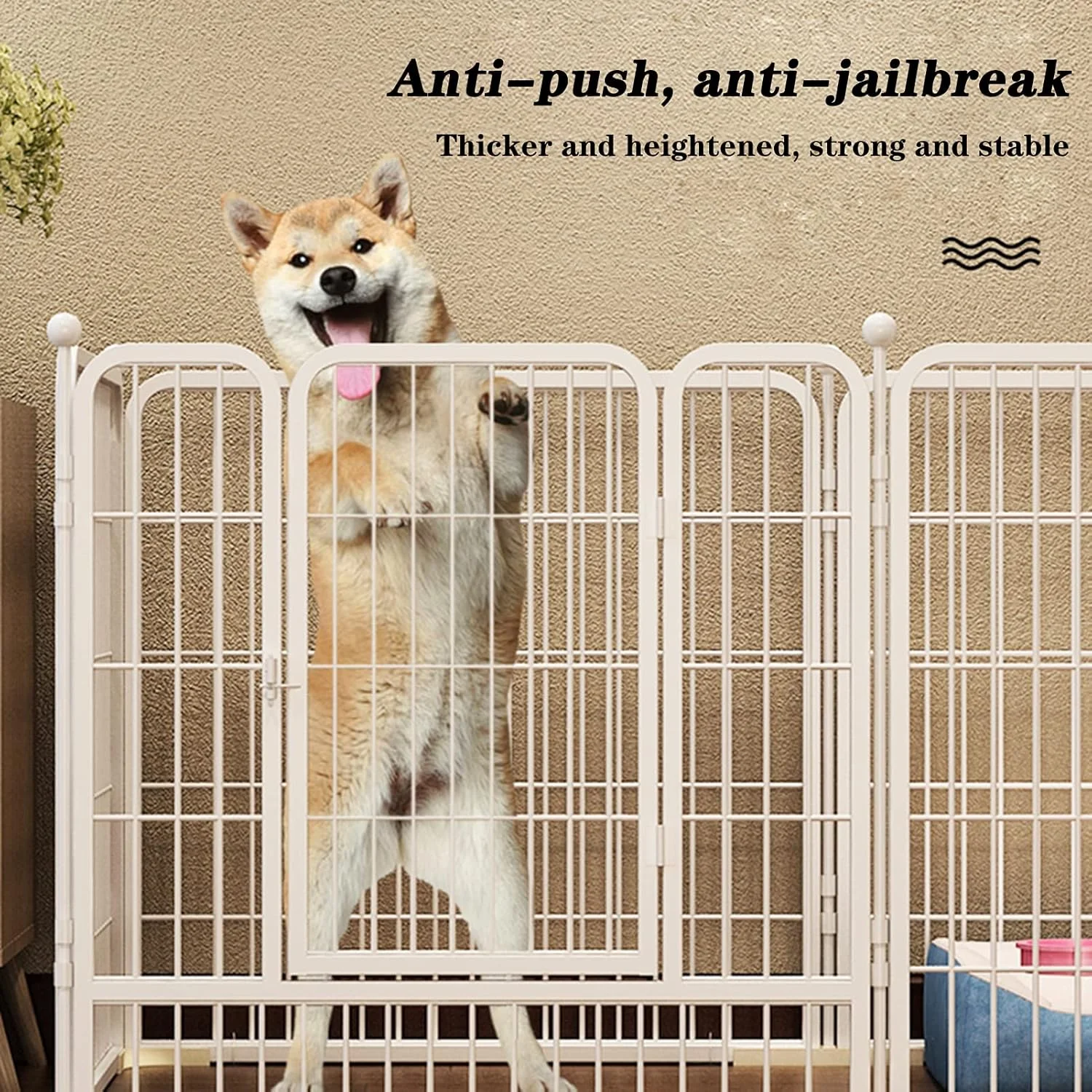 محوطه بازی حیوانات خانگی BaiBnn با 4/6 پنل، حصار فلزی سنگین، محوطه زایمان توله سگ، حصار تمرین سگ تاشو و قابل حمل برای استفاده در داخل و خارج از منزل (اندازه: 6 تکه: 120 * 60 * 60 سانتی متر)