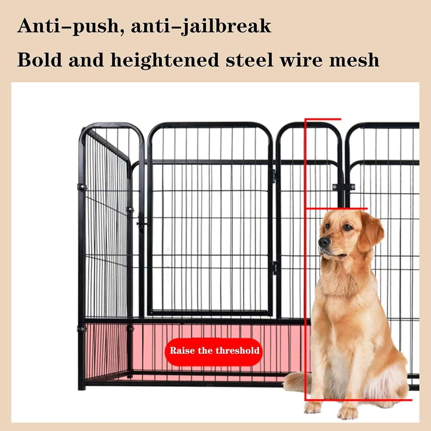 محوطه بازی حیوانات خانگی BaiBnn، حصار فلزی تاشو و مقاوم برای سگ، قابل گسترش برای داخل و خارج از خانه، مانع حصار بازی حیوانات خانگی، قفس برای سگ ها و گربه ها (اندازه: 160 * 80 * 80 سانتی متر، رنگ: سیاه) محوطه بازی حیوانات خانگی BaiBnn، حصار فلزی تاشو و مقاوم برای سگ، قابل گسترش برای داخل و خارج از خانه، مانع حصار بازی حیوانات خانگی، قفس برای سگ ها و گربه ها (اندازه: 160 * 80 * 80 سانتی متر، رنگ: سیاه)