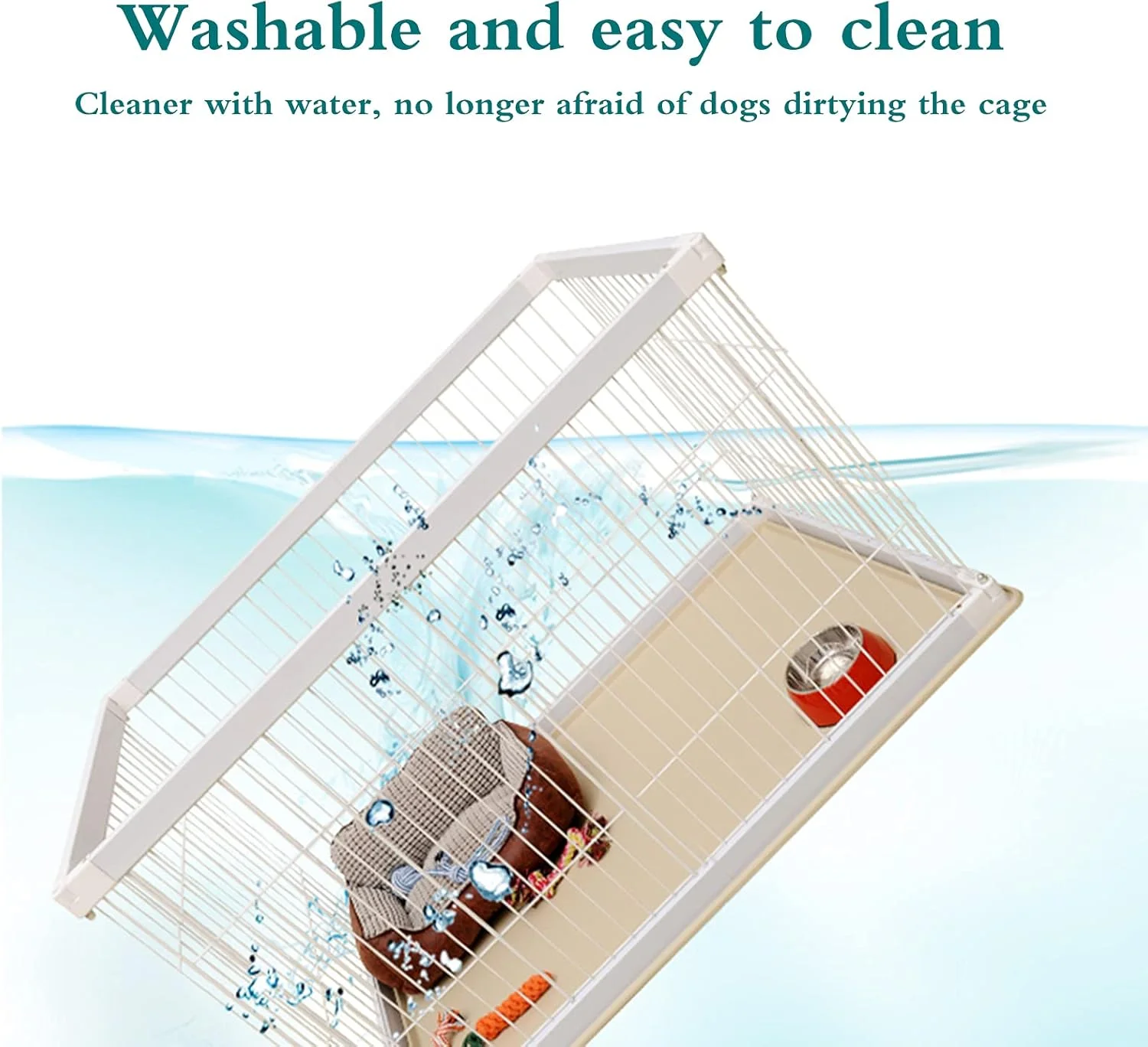 محوطه بازی فلزی حیوانات خانگی BaiBnn، قفس حیوانات کوچک برای استفاده در داخل و خارج از منزل، محوطه بازی سنگین برای توله سگ، بچه گربه، خوکچه هندی، خرگوش، لاک پشت، همستر (اندازه: 120 * 80 * 70 سانتی متر)