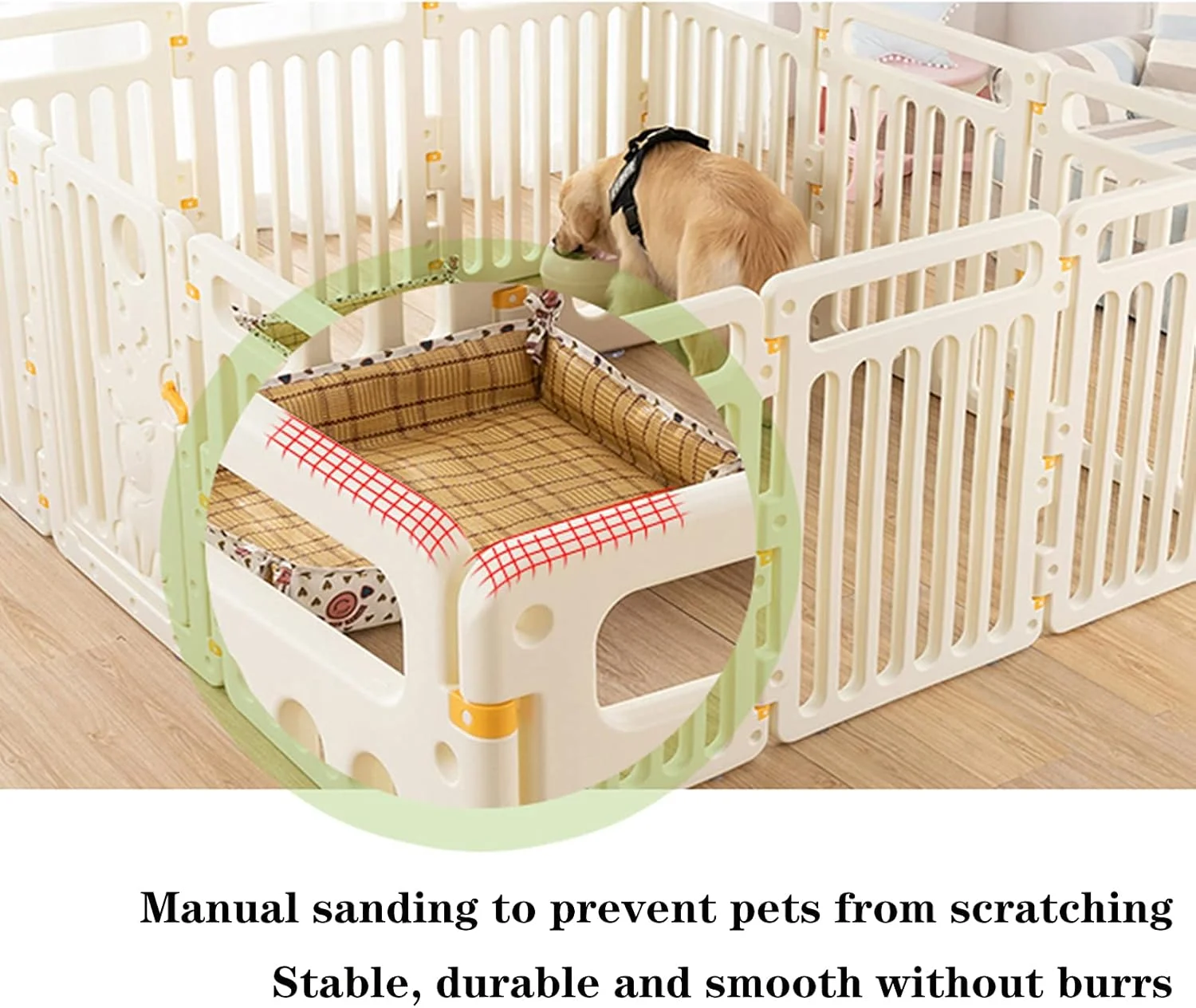 محوطه بازی حیوانات خانگی BaiBnn، قفس حیوانات کوچک DIY برای استفاده در داخل و خارج از منزل، حصار حیاط پلاستیکی تاشو قابل حمل، لوازم حصار گربه خانگی برای توله سگ، بچه گربه، خوکچه هندی، خرگوش، همستر (اندازه: 140 * 70 * 90 سانتی متر)