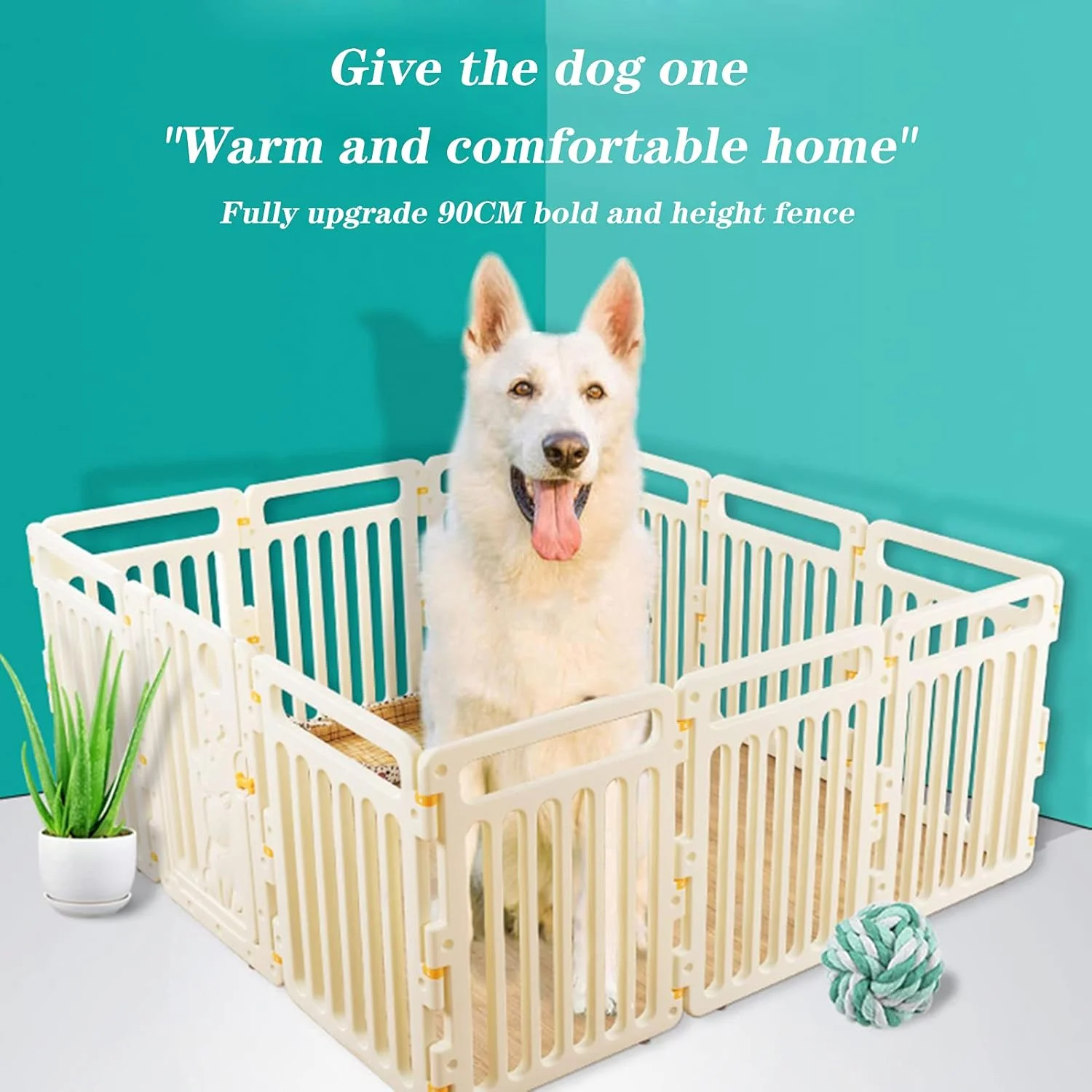 محوطه بازی حیوانات خانگی BaiBnn، قفس حیوانات کوچک DIY برای استفاده در داخل و خارج از منزل، حصار حیاط پلاستیکی تاشو قابل حمل، لوازم حصار گربه خانگی برای توله سگ، بچه گربه، خوکچه هندی، خرگوش، همستر (اندازه: 140 * 70 * 90 سانتی متر)