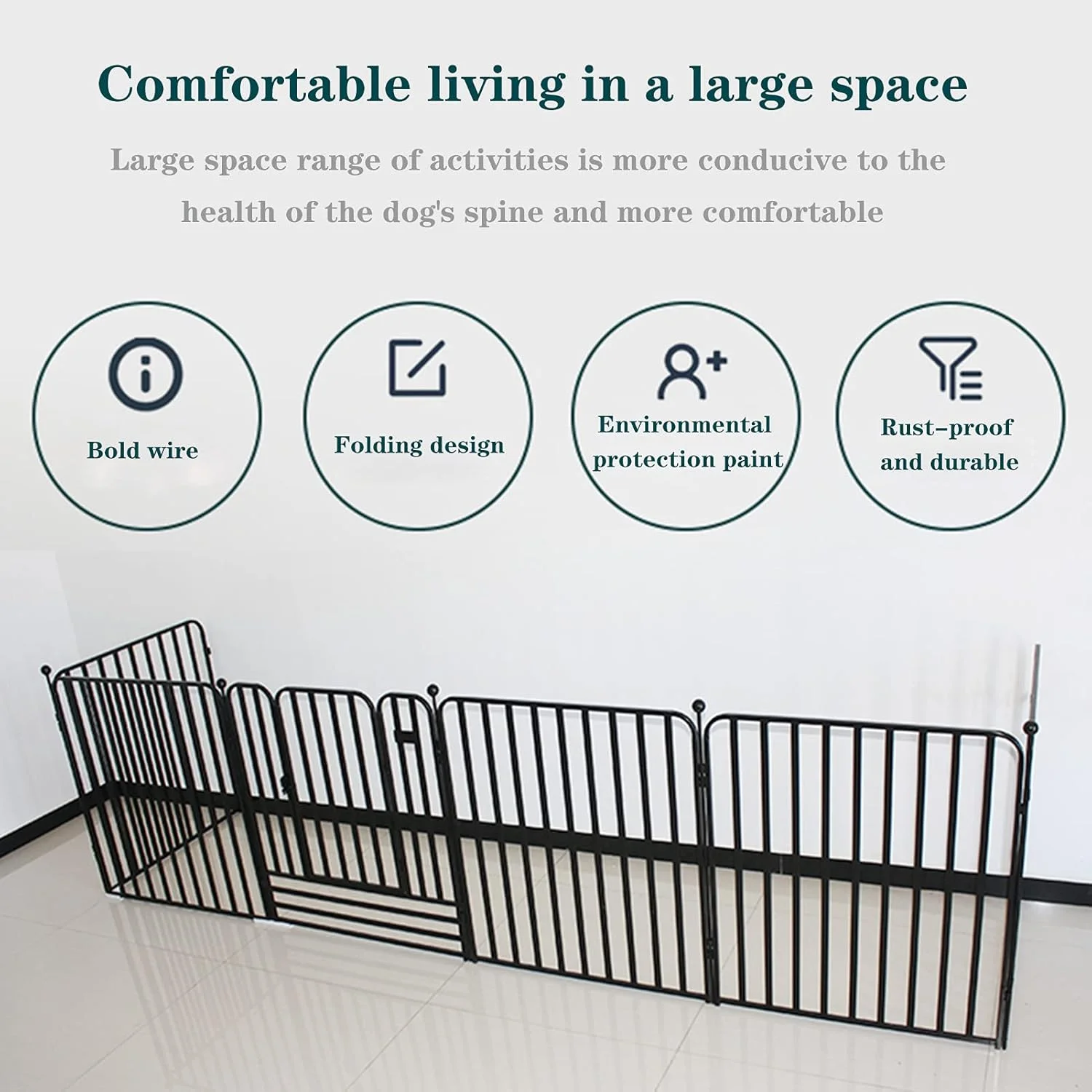 محوطه بازی سگ BaiBnn، محوطه بازی مقاوم برای توله سگ، تاشو و قابل حمل برای سگ، گربه، خرگوش، مناسب فضای داخلی/خارجی (سایز: 60 * 60 * 70 سانتی متر، رنگ: مشکی)