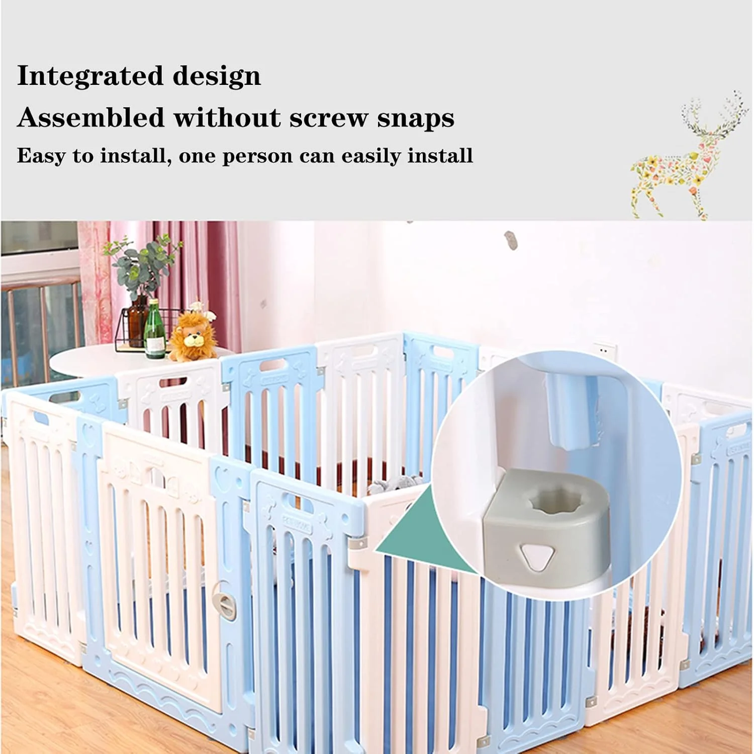 محوطه بازی حیوانات خانگی BaiBnn، قفس حیوانات کوچک با درب، حصار حیوانات خانگی DIY داخلی/خارجی برای توله سگ، خرگوش، بچه گربه (اندازه: 6+1)