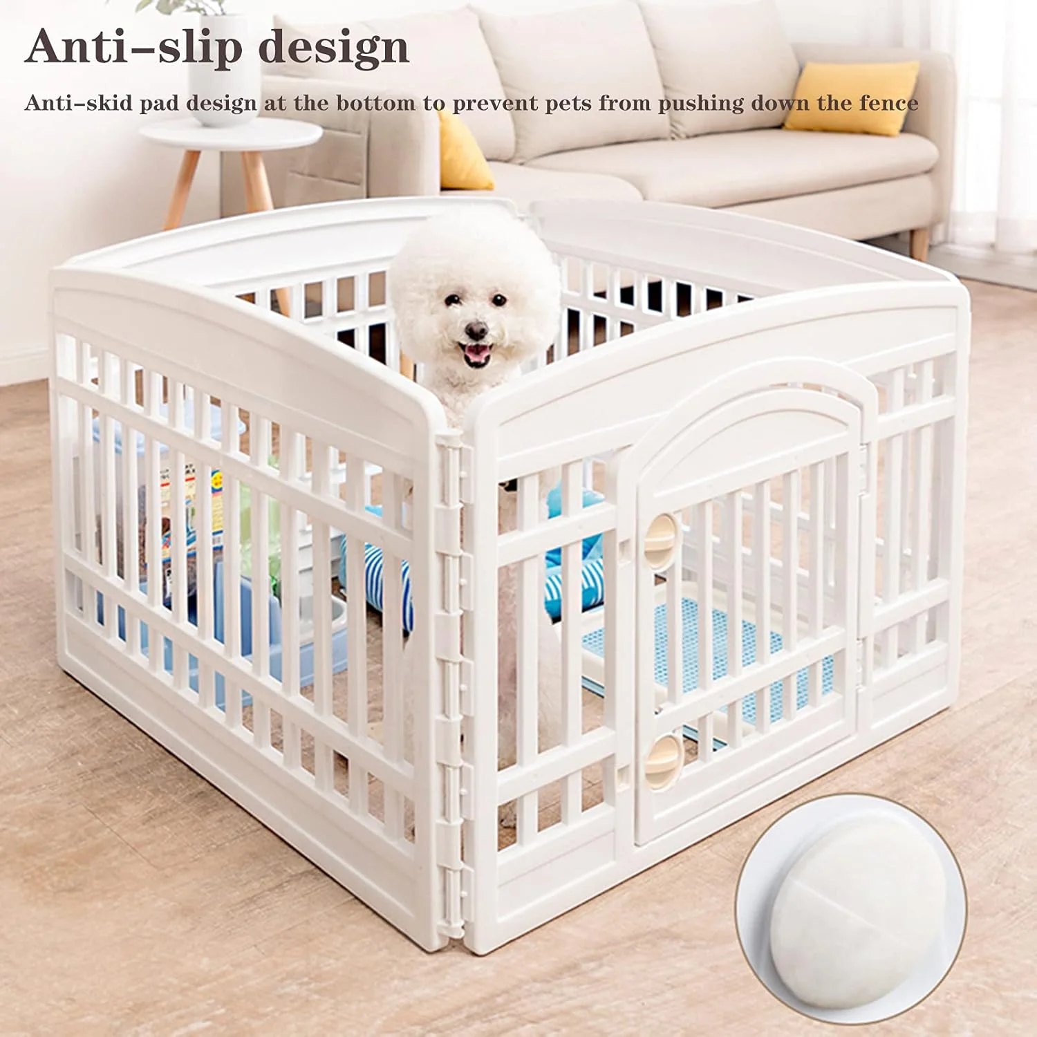 محوطه بازی سگ BaiBnn، قفس خرگوش برای حیوانات خانگی کوچک، حصار مدولار پلاستیکی ورزشی DIY با درب و گیره های قفل دار برای مونتاژ و جداسازی آسان برای خوکچه هندی، خرگوش، همستر (اندازه: 91 * 91 * 60 سانتی متر)