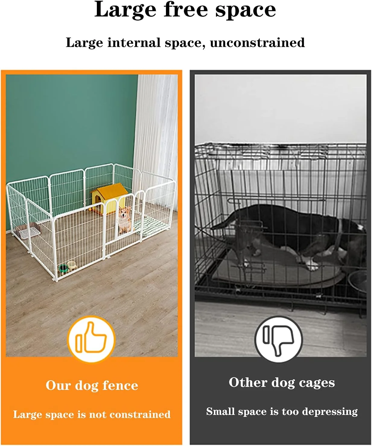 محوطه بازی تاشو و قابل حمل سگ، گربه، خرگوش بای بن، مناسب فضای داخلی و خارجی (سایز: 180 * 120 * 70 سانتی متر، رنگ: سفید)