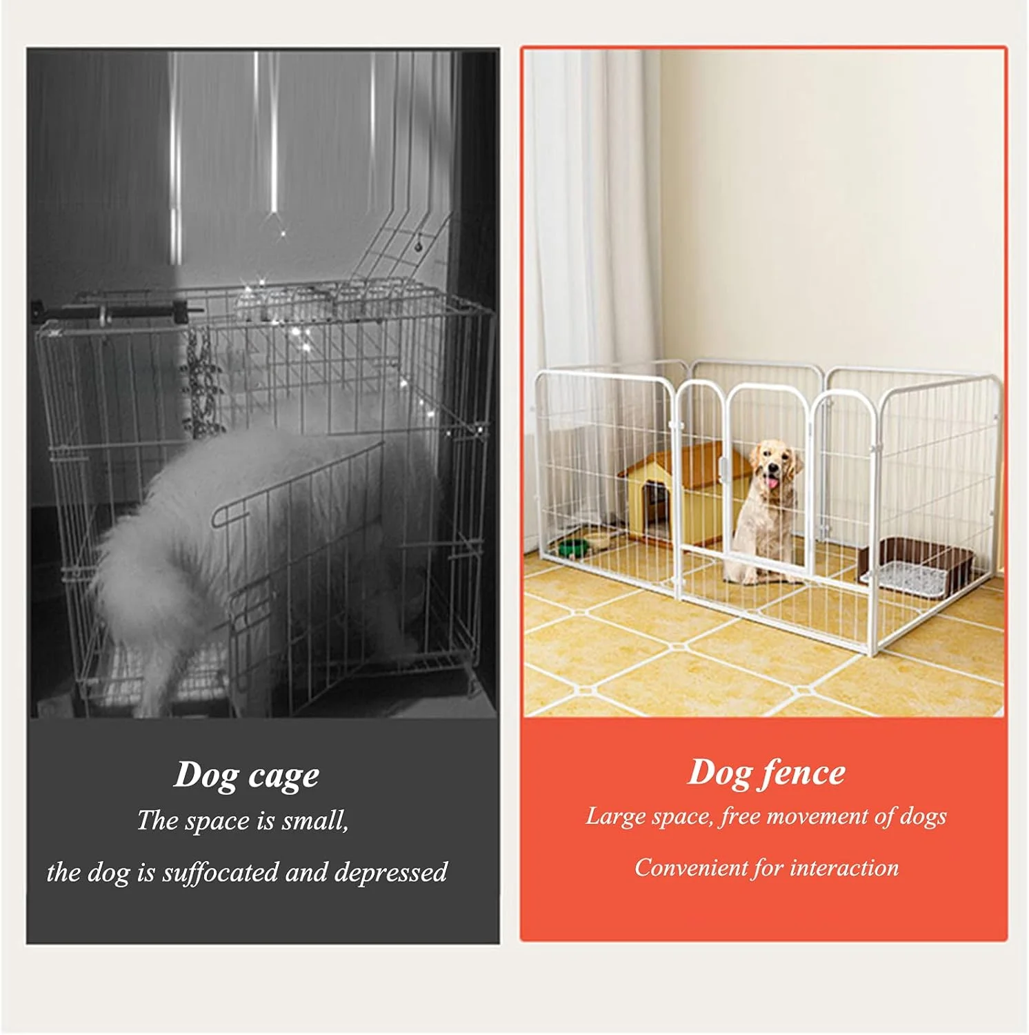 محوطه بازی حیوانات خانگی BaiBnn با 4/6 پنل، حصار فلزی سنگین، تاشو و قابل حمل، مناسب برای خرگوش، سگ و گربه (سایز: 80*80*160 سانتی متر) محوطه بازی حیوانات خانگی BaiBnn با 4/6 پنل، حصار فلزی سنگین، تاشو و قابل حمل، مناسب برای خرگوش، سگ و گربه (سایز: 80*80*160 سانتی متر)