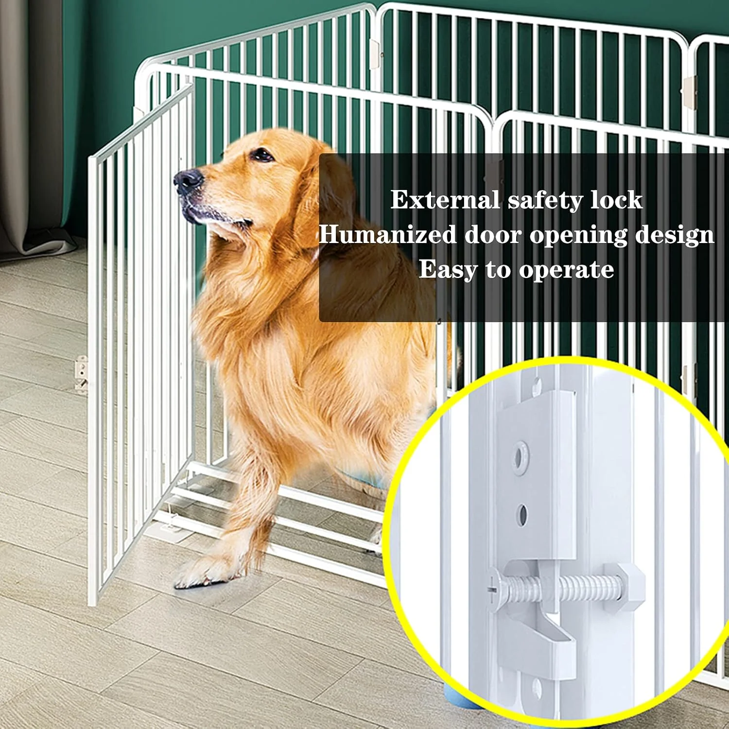 محوطه بازی تاشو حیوانات خانگی BaiBnn، حصار بازی حیوانات کوچک، قفس لانه حیوانات خانگی، محوطه داخلی/خارجی، قفس فلزی سیمی برای خرگوش ها، سگ ها و گربه ها (اندازه: 103 * 50 * 60 سانتی متر)