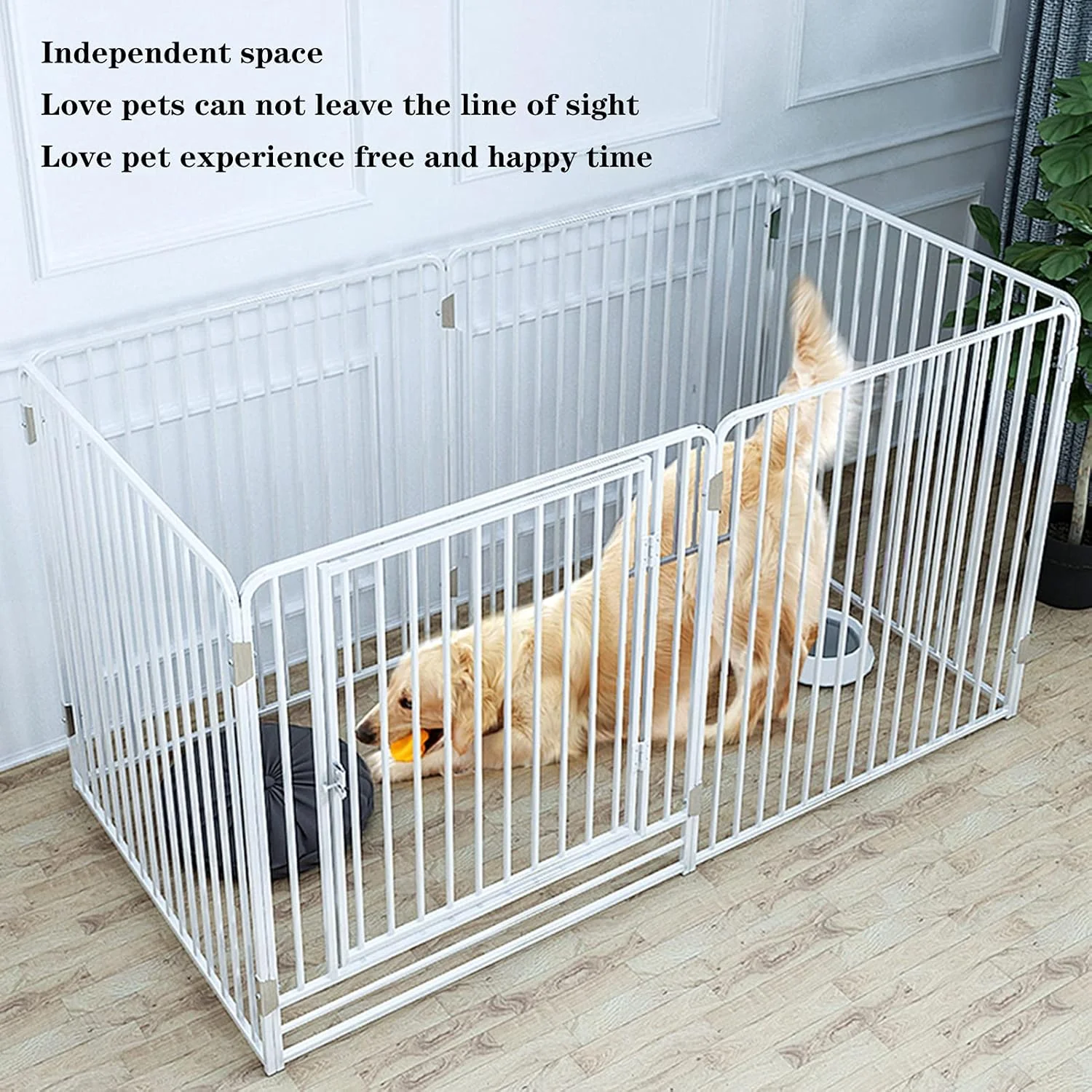 محوطه بازی تاشو حیوانات خانگی BaiBnn، حصار بازی حیوانات کوچک، قفس لانه حیوانات خانگی، محوطه داخلی/خارجی، قفس فلزی سیمی برای خرگوش ها، سگ ها و گربه ها (اندازه: 103 * 50 * 60 سانتی متر)