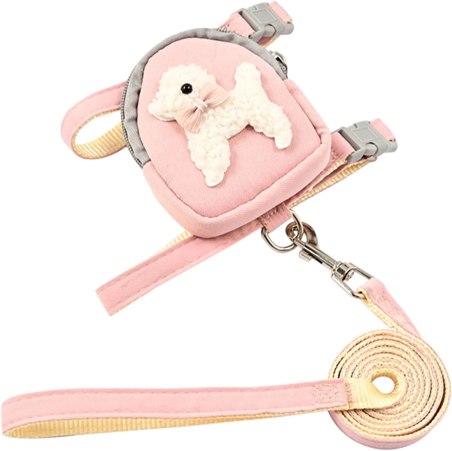 هارنس کوله پشتی سگ با بند قلاده، هارنس سگ کوله پشتی و بند قلاده، مناسب توله سگ های بزرگ، بدون کشیدن