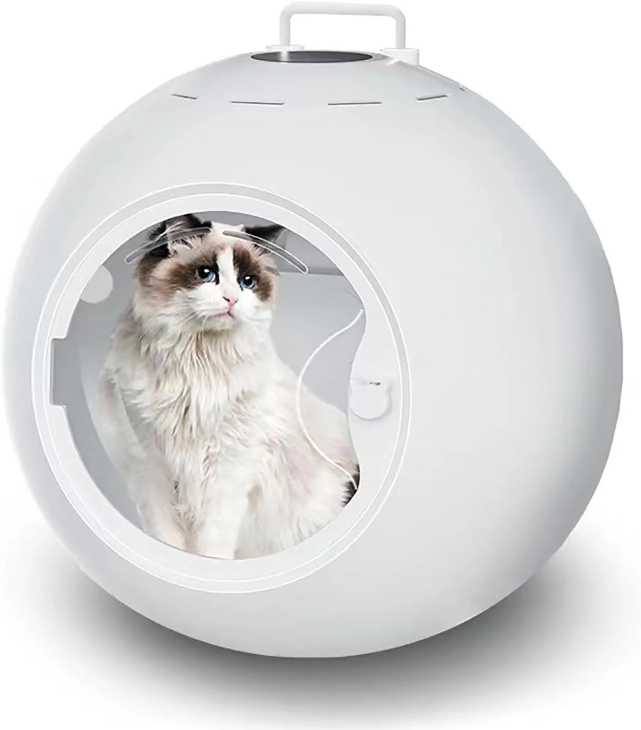 خشک کن اتوماتیک حیوانات خانگی، جعبه خشک کن فوق العاده بی صدا 55 لیتری با صفحه لمسی، تایمر 0.5 تا 3 ساعته / 25 تا 45 درجه سانتیگراد قابل تنظیم / گردش هوای گرم 360 درجه، برای گربه ها و سگ های کوچک
