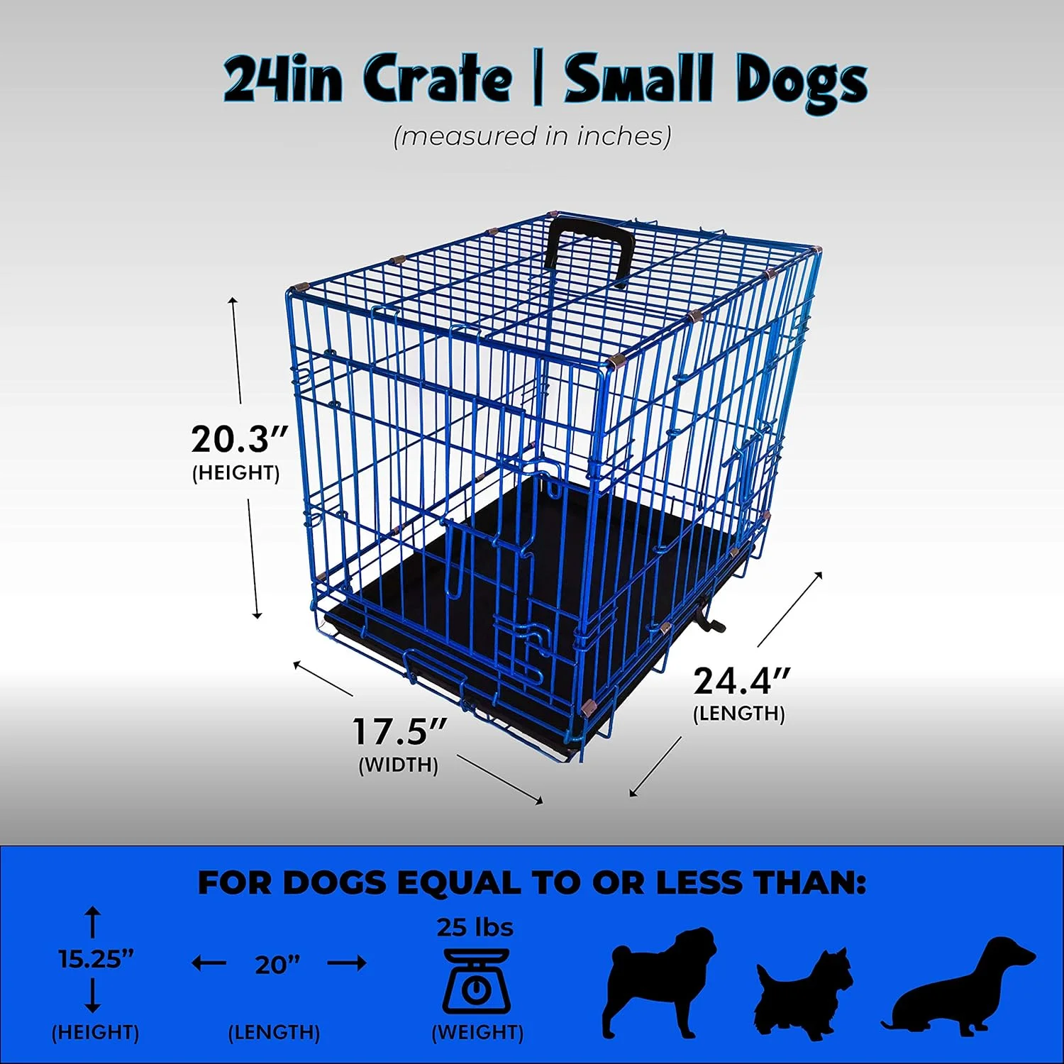 محفظه تاشو 24 اینچی سگ، مناسب فضای باز، خانه و باغ، دارای دو درب و رنگ های متنوع