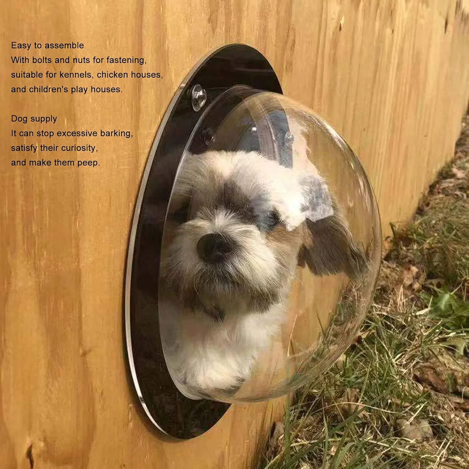 پنجره حصار سگ، پنجره گنبدی سگ با دید واضح برای درب حصار، گنبد آکریلیک نیم دایره ای شفاف حیاط خلوت برای خانه سگ، خانه مرغ، خانه بازی کودکان و حصارهای حیاط خلوت